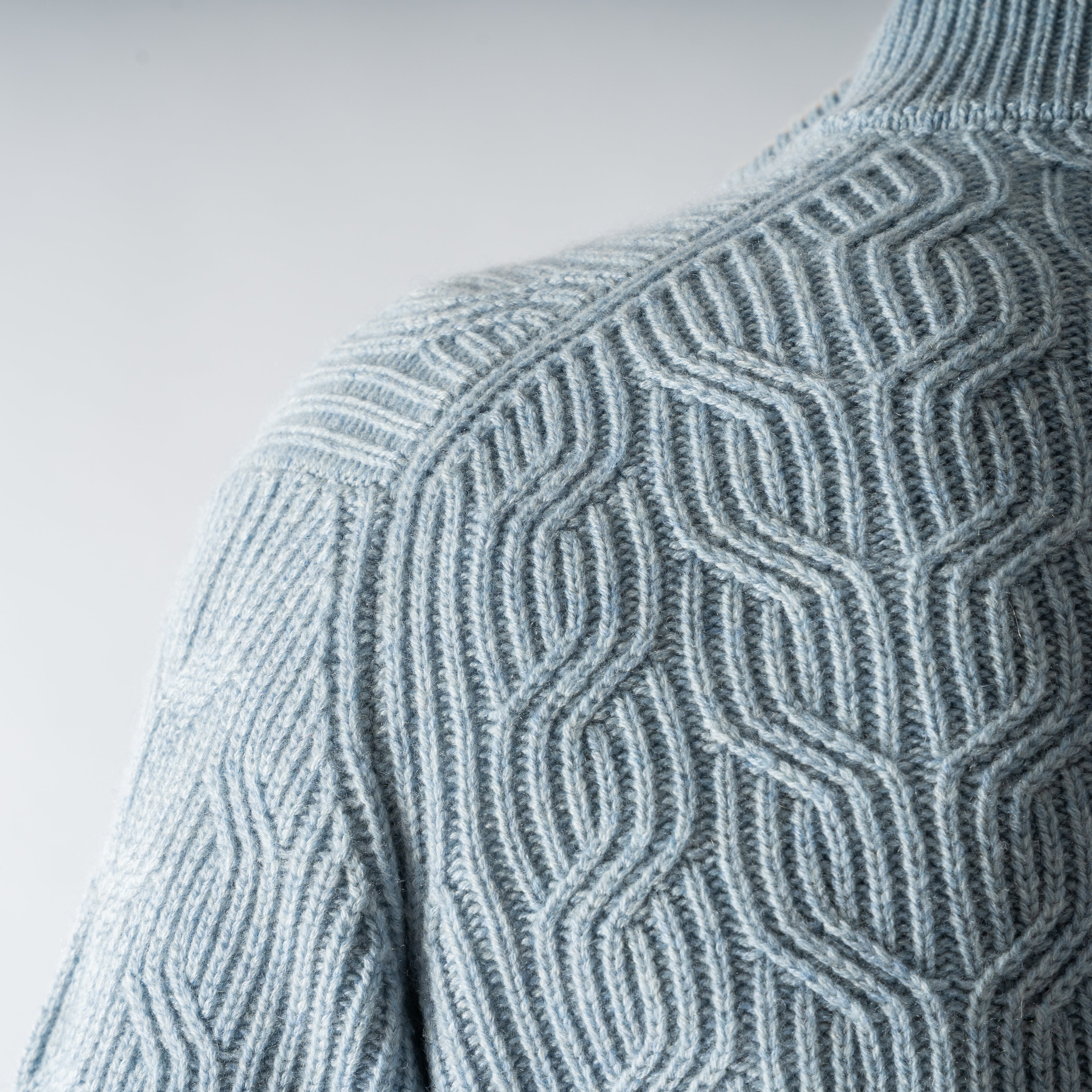 Fedeli Gebreid Vest Lichtblauw | Zago Cashmere Full-Zip