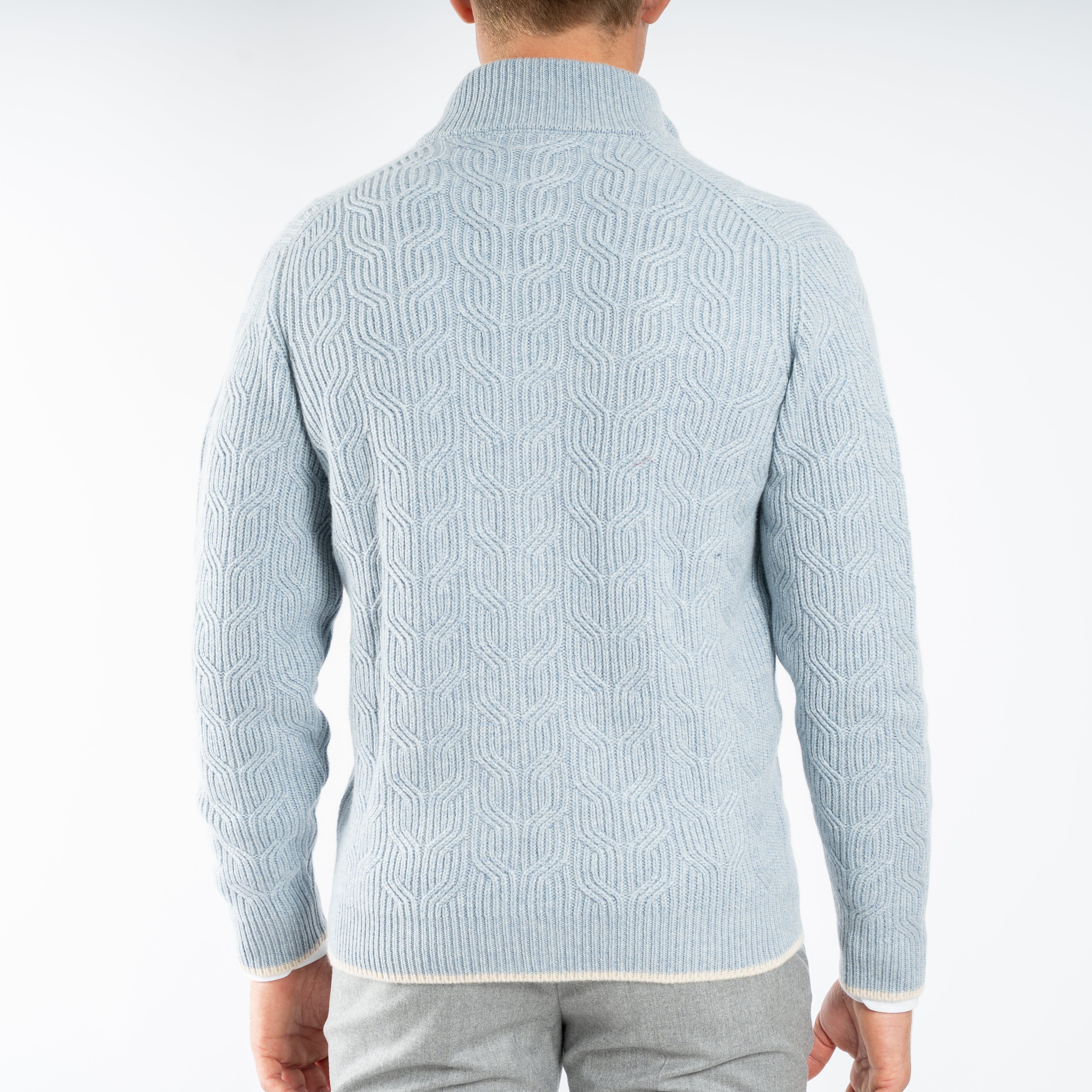 Fedeli Gebreid Vest Lichtblauw | Zago Cashmere Full-Zip