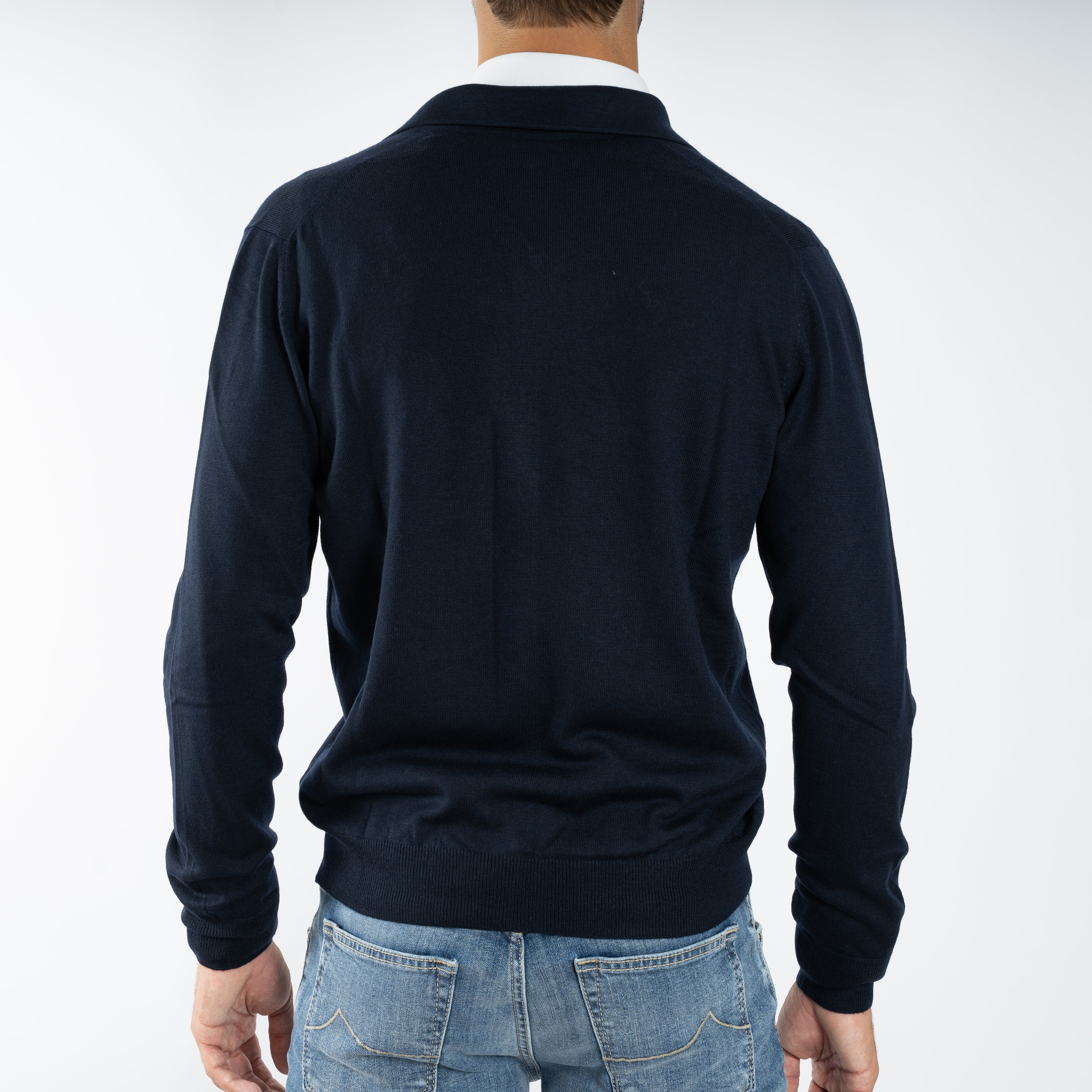 Gran Sasso Gebreid Vest Blauw | Extrafine Merino