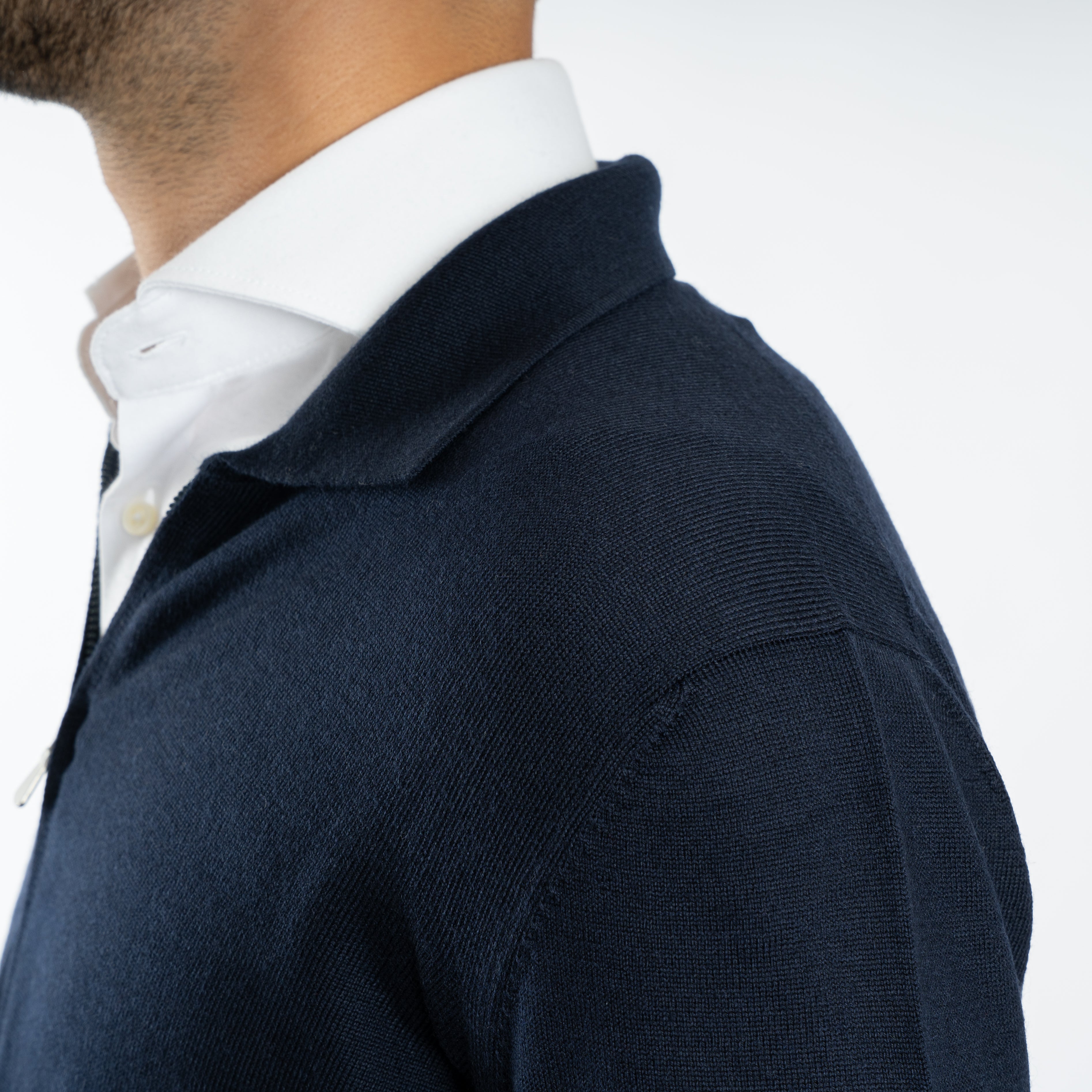 Gran Sasso Gebreid Vest Blauw | Extrafine Merino