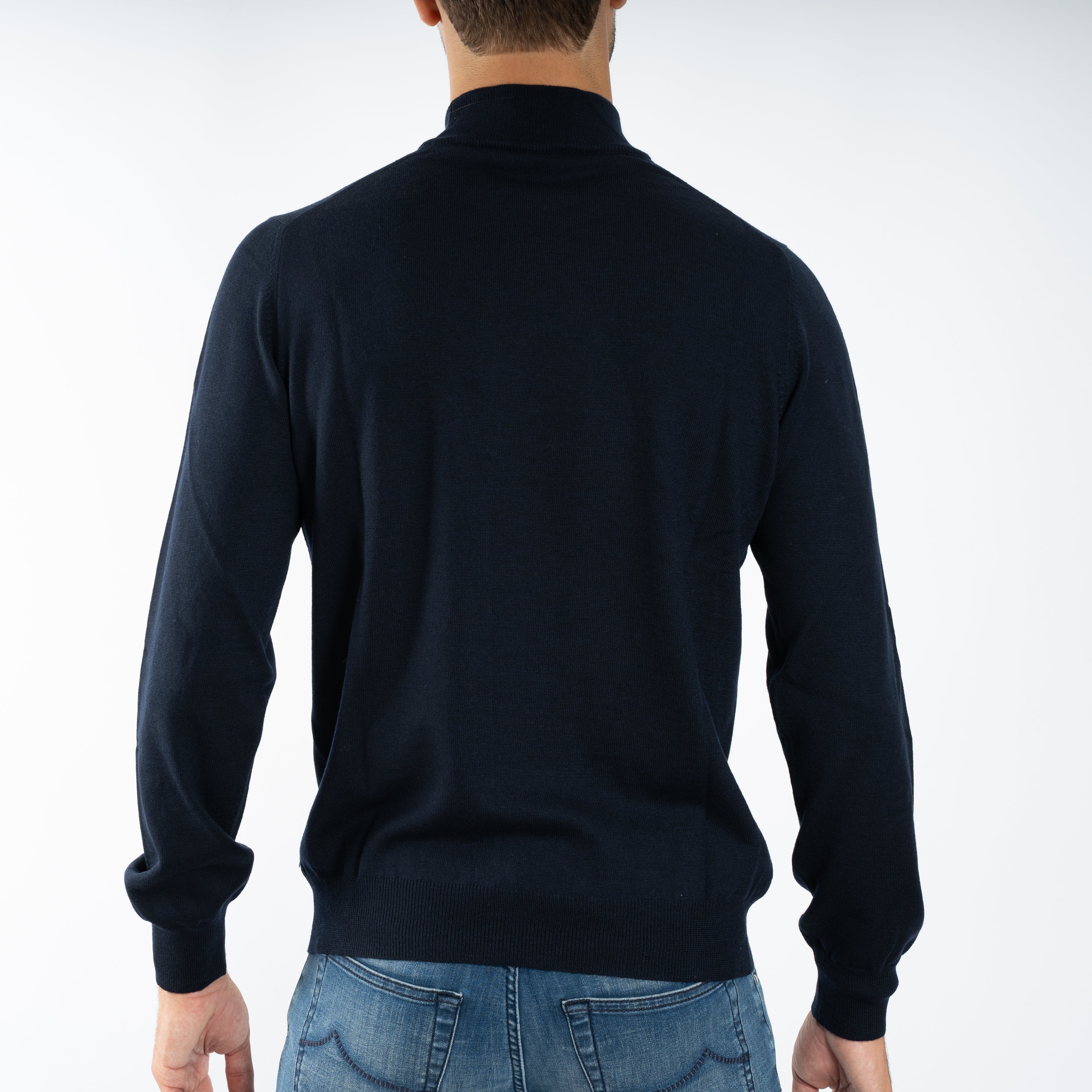 Gran Sasso Gebreide Turtleneck Trui Donkerblauw | Merino
