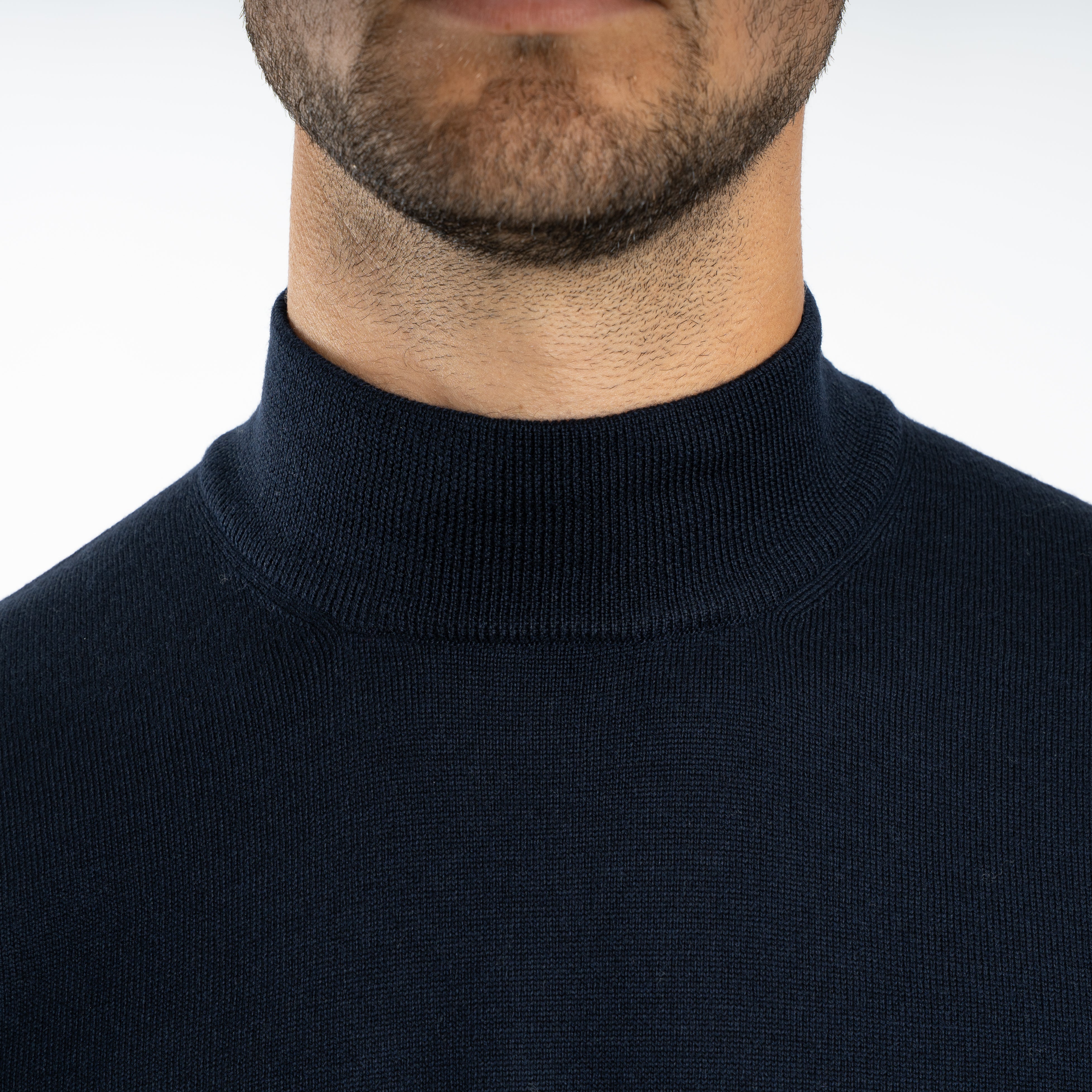 Gran Sasso Gebreide Turtleneck Trui Donkerblauw | Merino