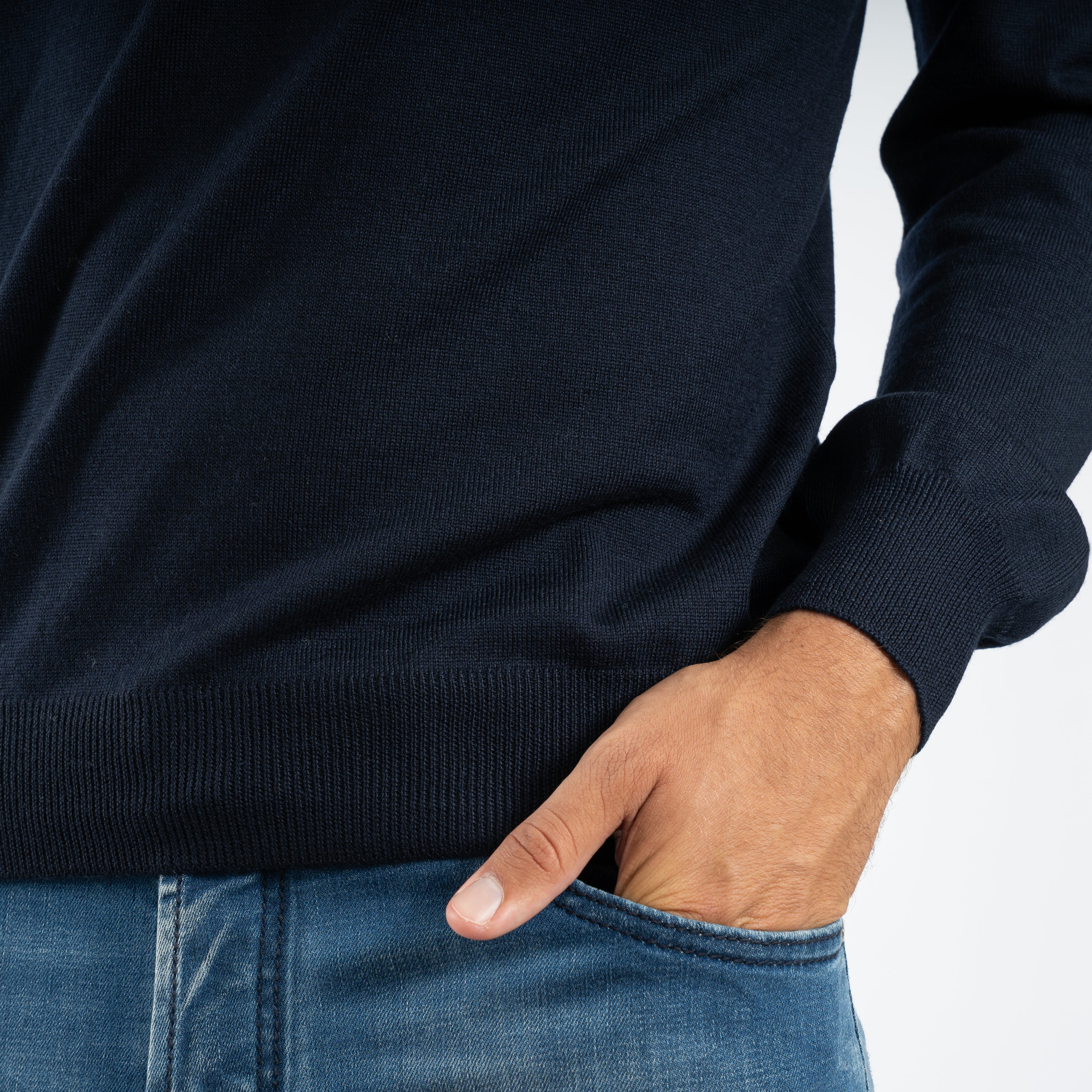 Gran Sasso Gebreide Turtleneck Trui Donkerblauw | Merino