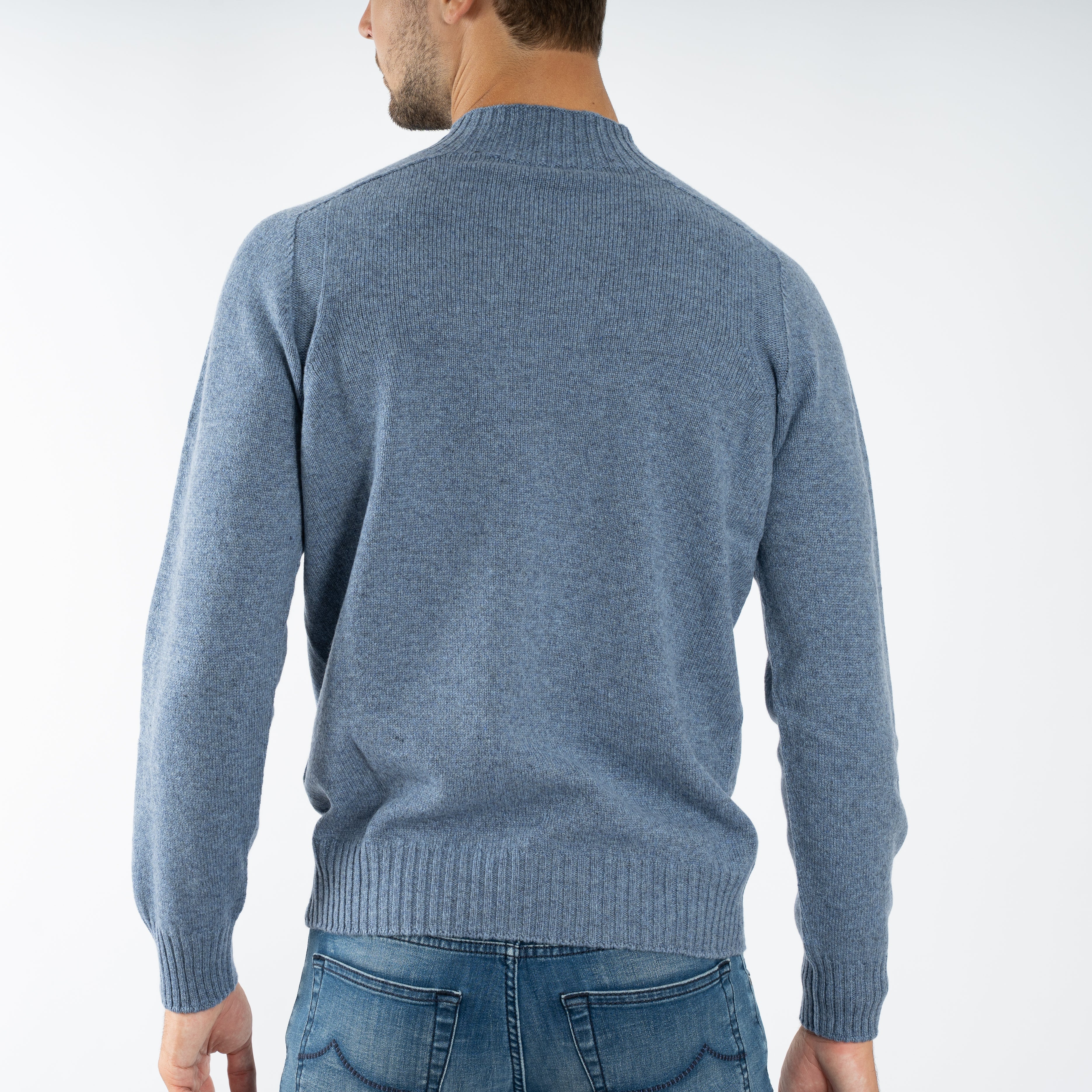 Gran Sasso Gebreide Turtleneck Middenblauw | Super Geelong