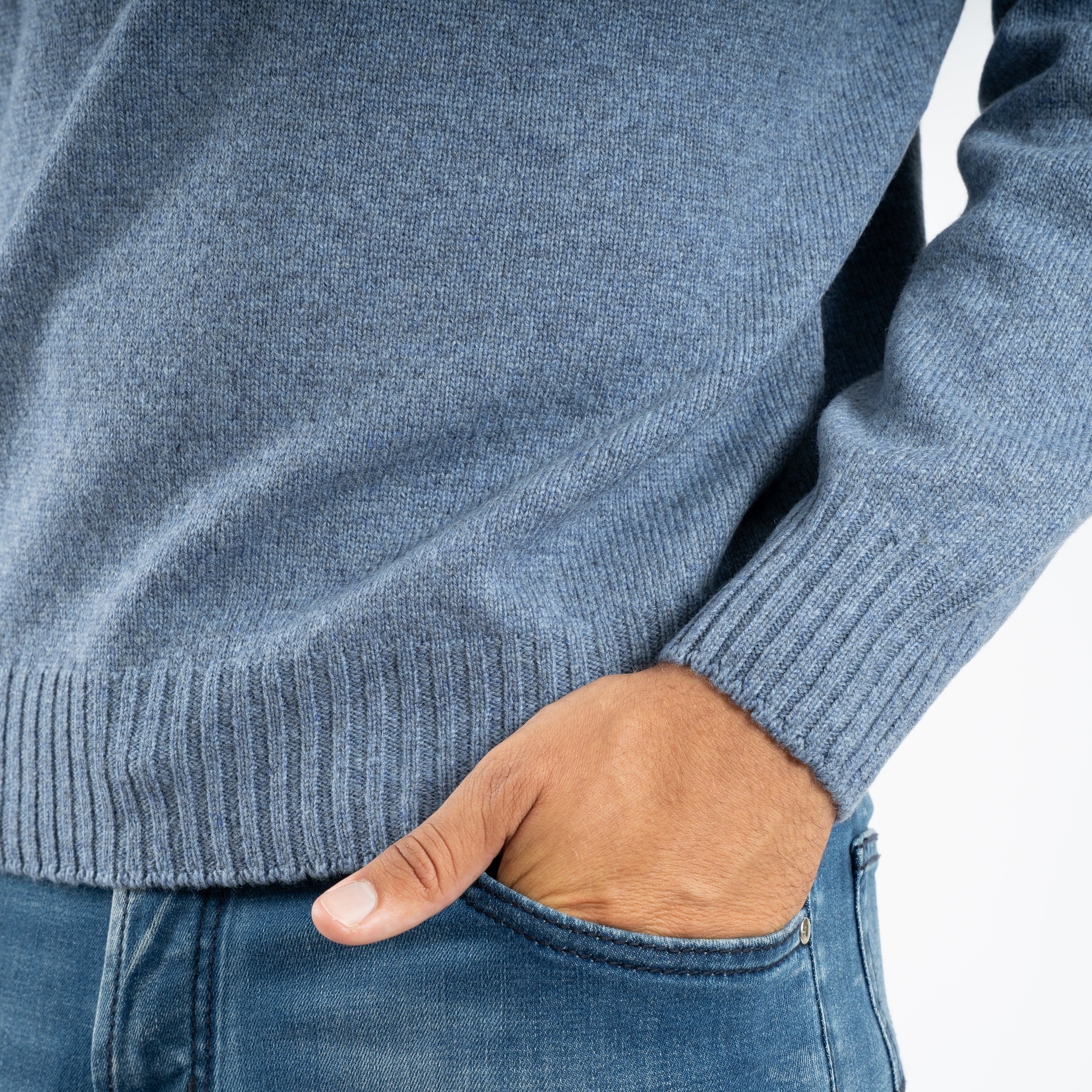 Gran Sasso Gebreide Turtleneck Middenblauw | Super Geelong