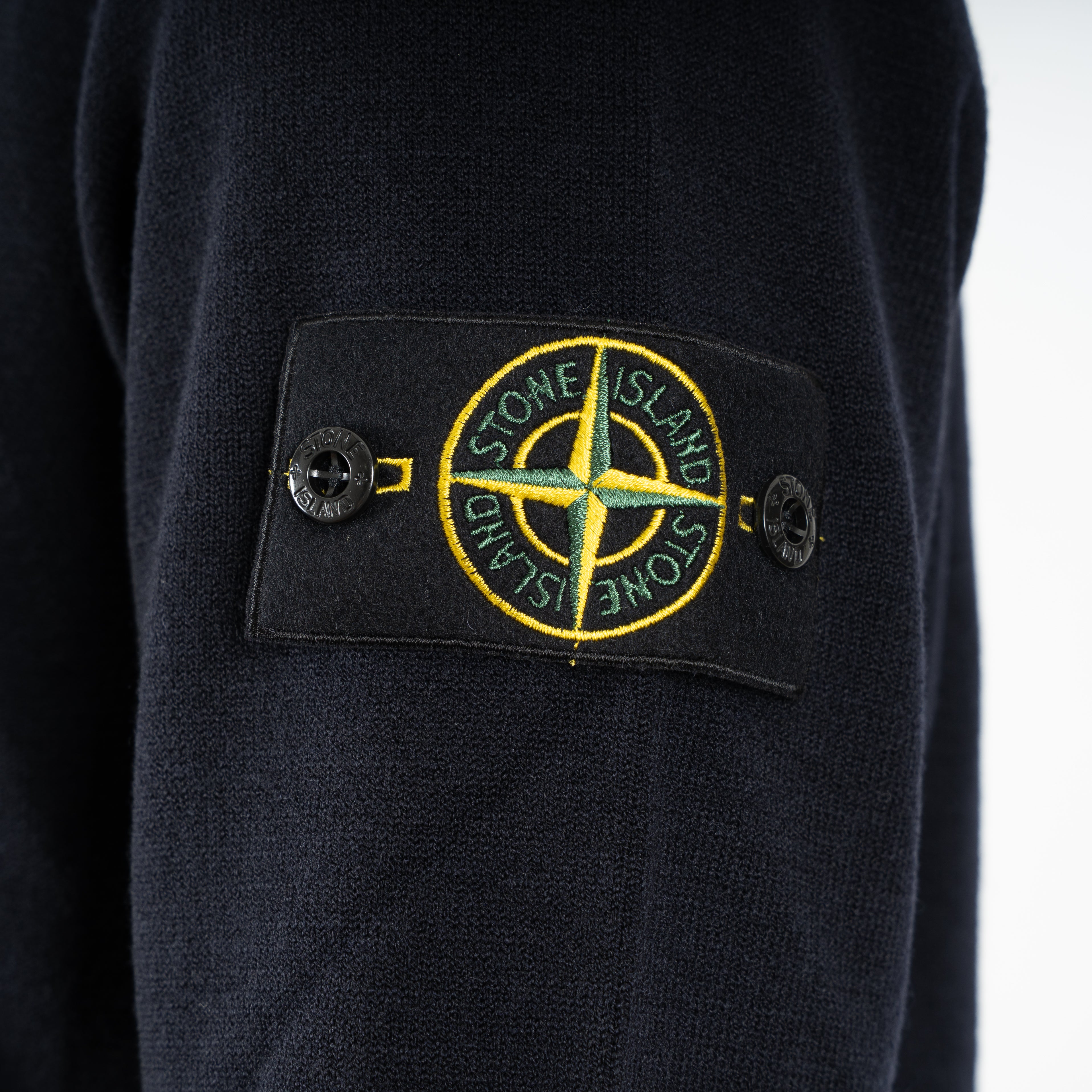 Stone Island Gebreide Trui met Knopenlijst Donkerblauw | Stretch RWS Wool