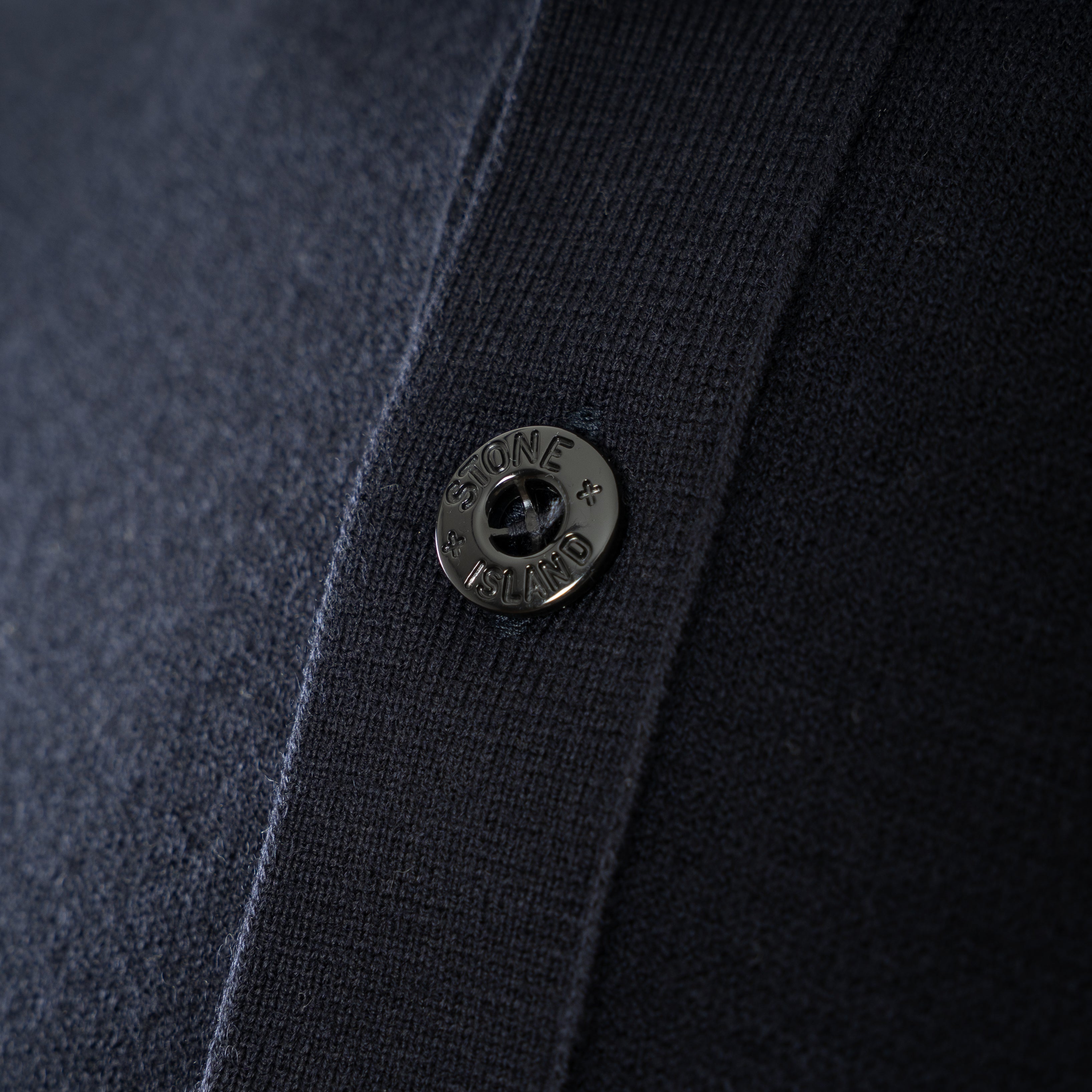 Stone Island Gebreide Trui met Knopenlijst Donkerblauw | Stretch RWS Wool