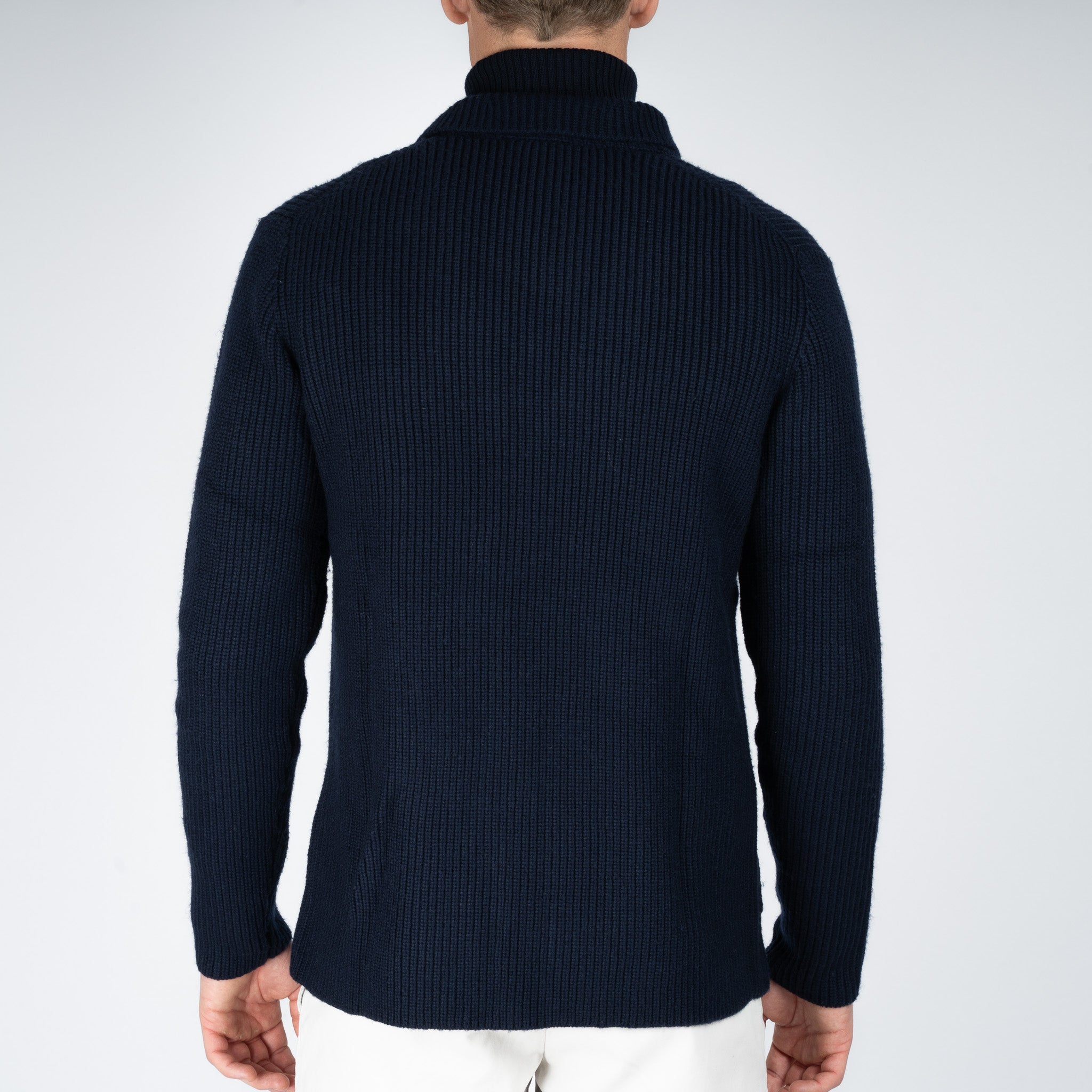SEVEN DIALS Gebreid Knoopvest Blauw | Hutch