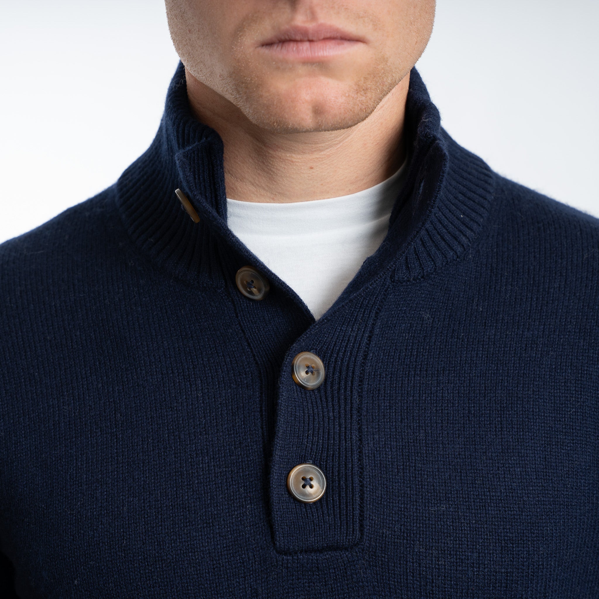 SEVEN DIALS Gebreide Trui met Knopenlijst Blauw | Seeley