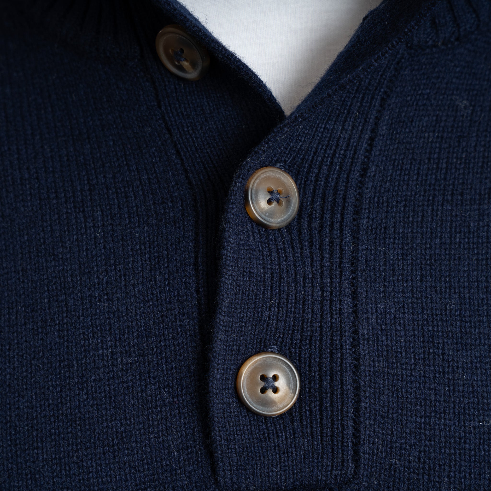 SEVEN DIALS Gebreide Trui met Knopenlijst Blauw | Seeley