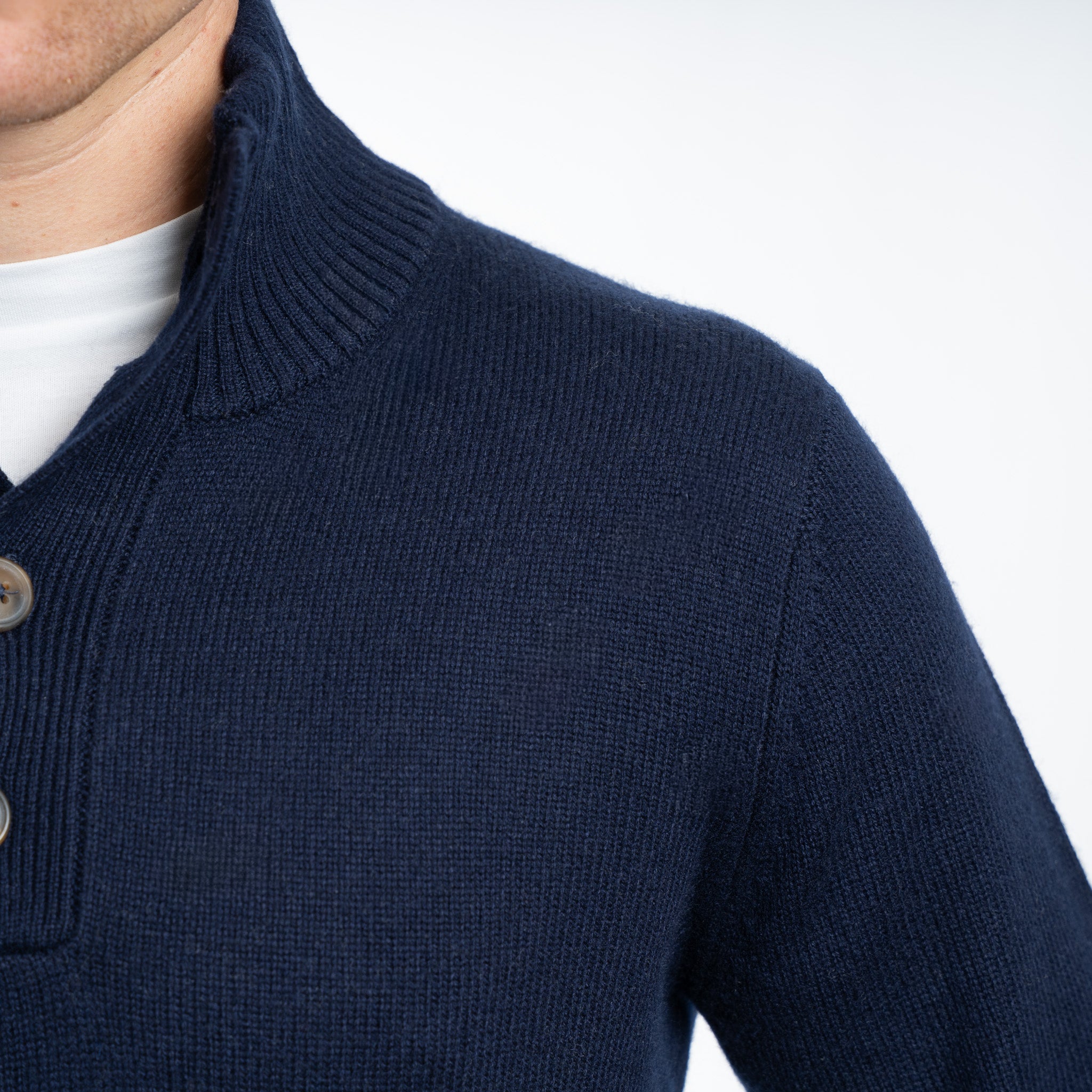 SEVEN DIALS Gebreide Trui met Knopenlijst Blauw | Seeley