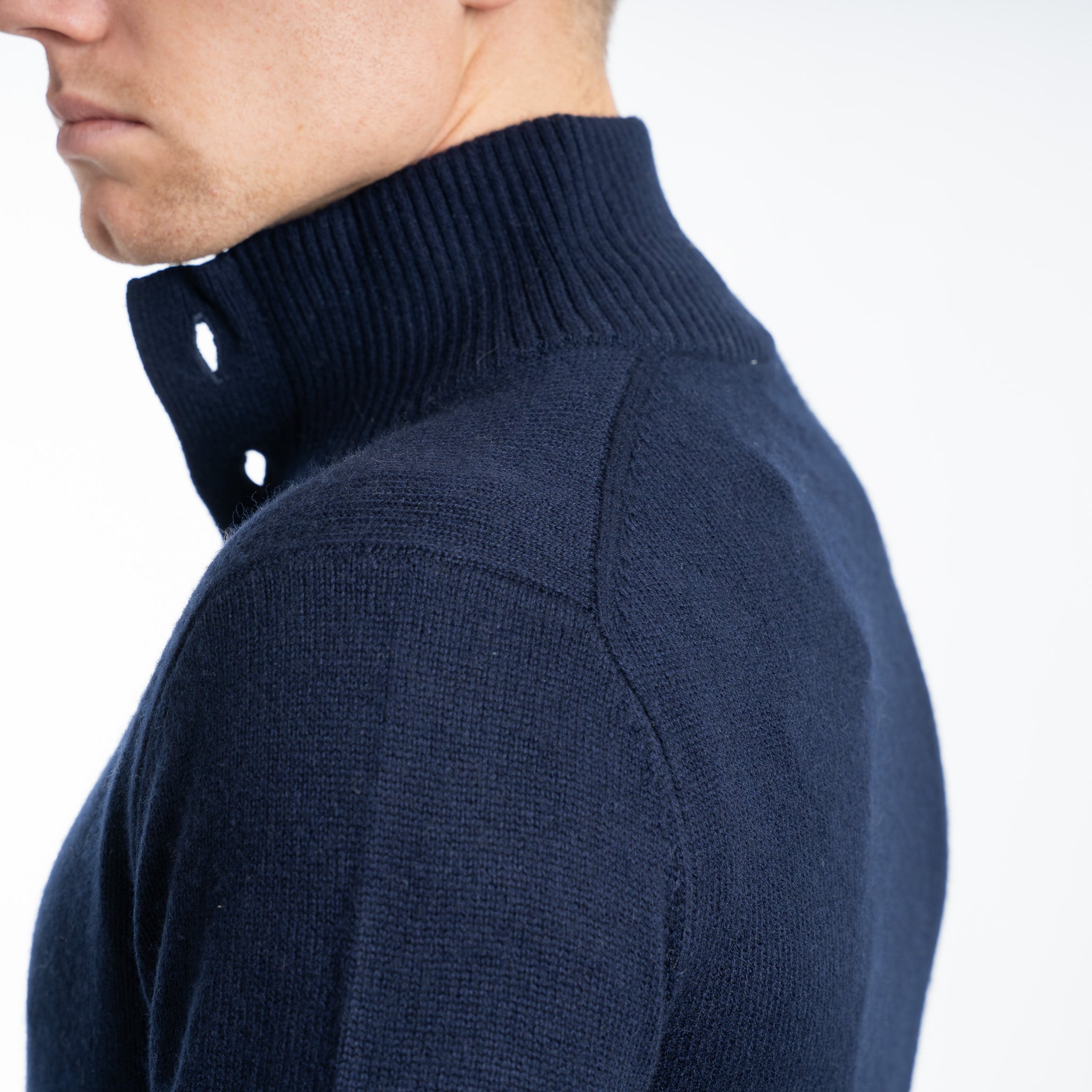 SEVEN DIALS Gebreide Trui met Knopenlijst Blauw | Seeley