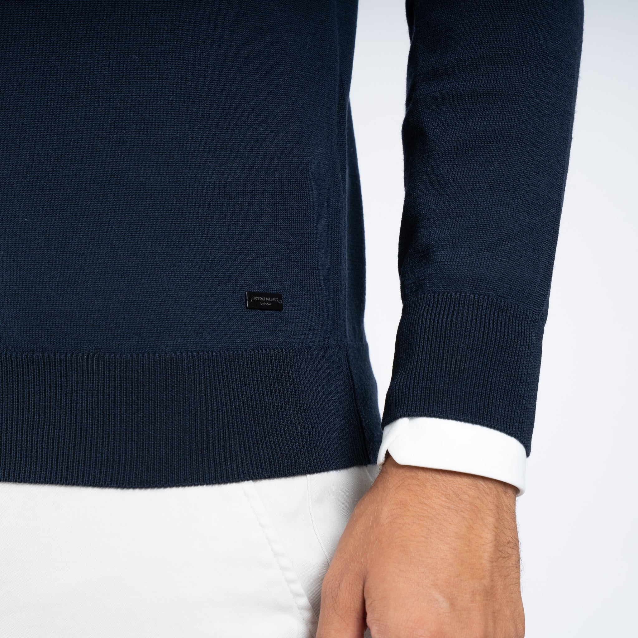 SEVEN DIALS Gebreide Ronde Hals Trui Donkerblauw | Denley