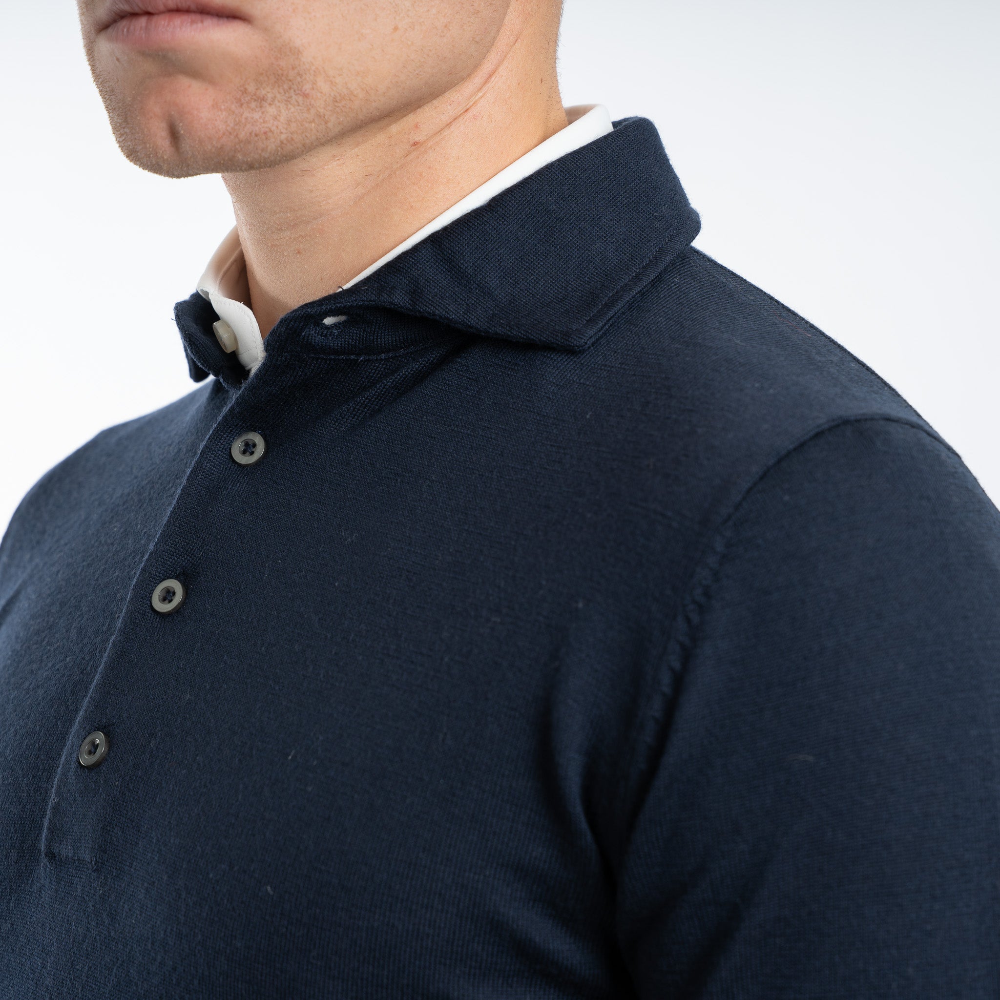 SEVEN DIALS Gebreide Polotrui Blauw | Cooper