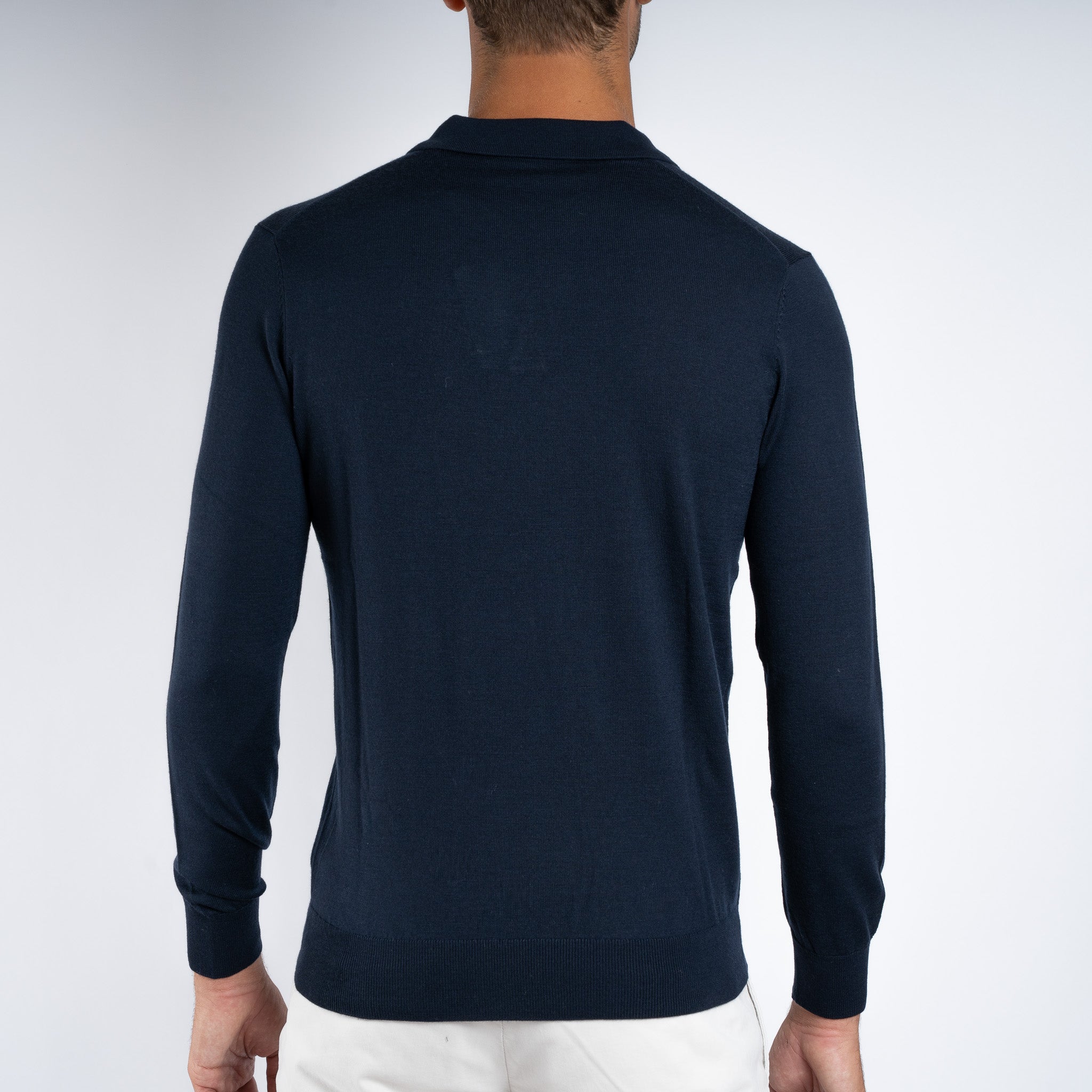 SEVEN DIALS Gebreide Buttonless Polotrui Blauw | Wyot
