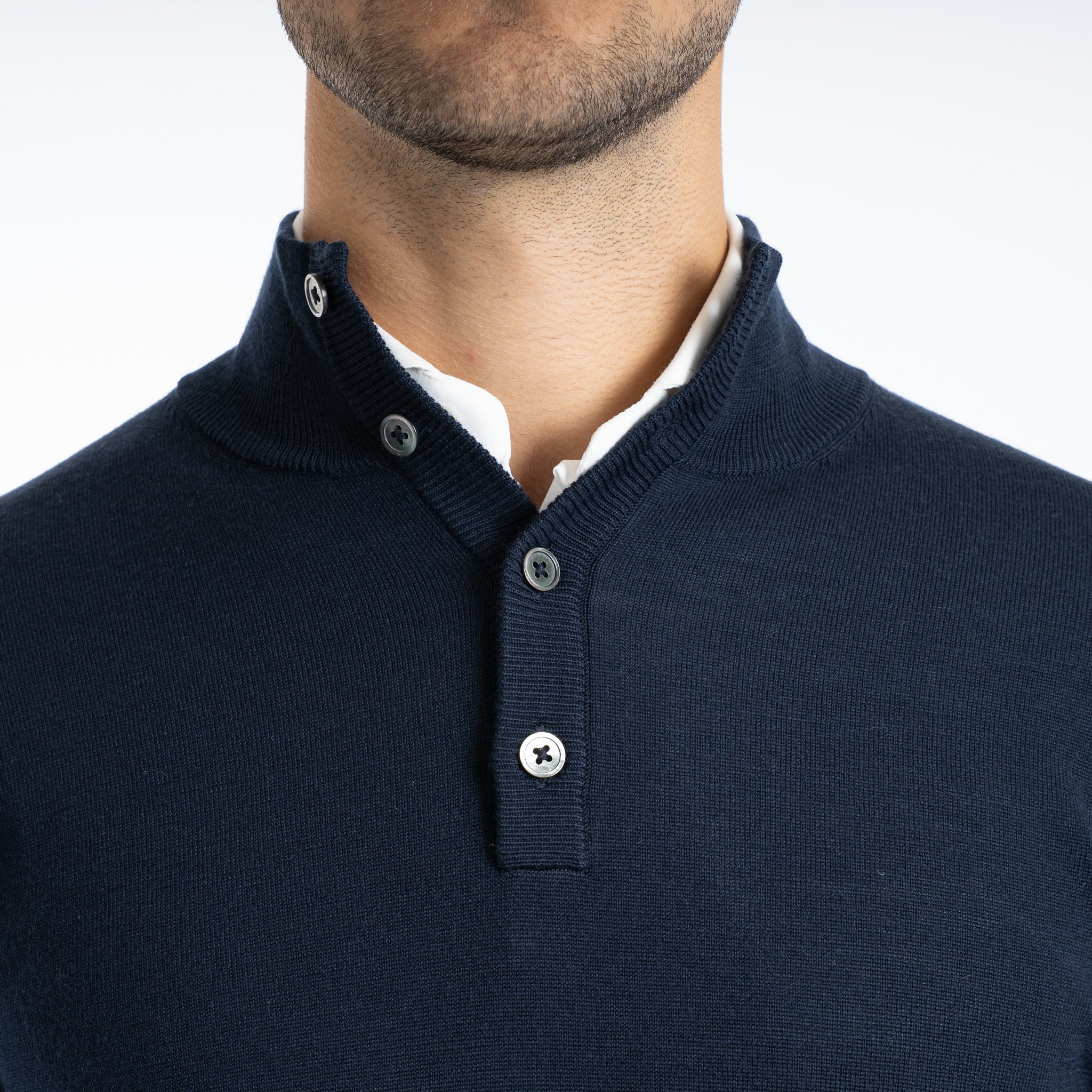 SEVEN DIALS Gebreide trui met Knopenlijst Blauw | Payton
