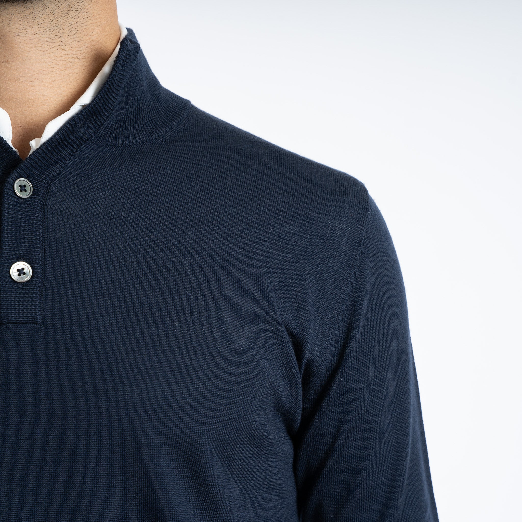 SEVEN DIALS Gebreide trui met Knopenlijst Blauw | Payton