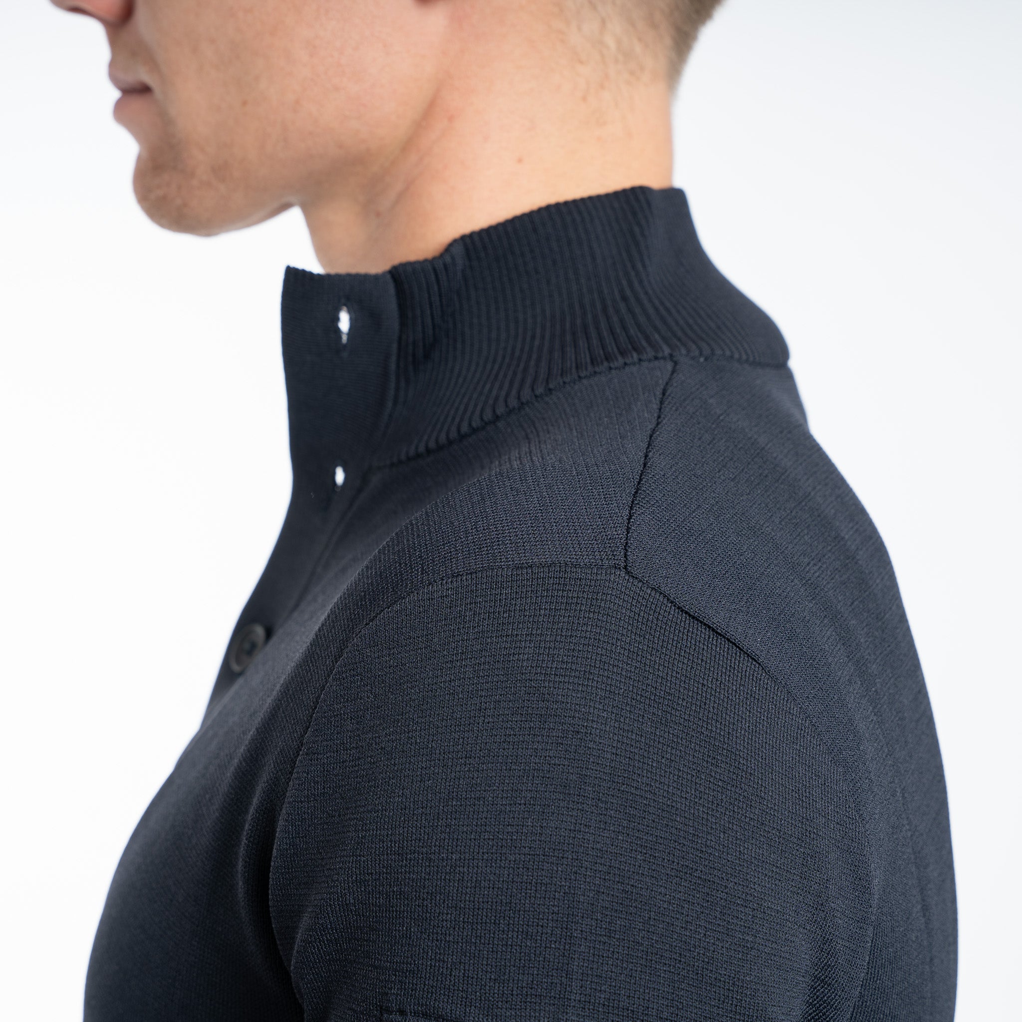 SEVEN DIALS Technische Trui met Knopelijst Blauw | Tila