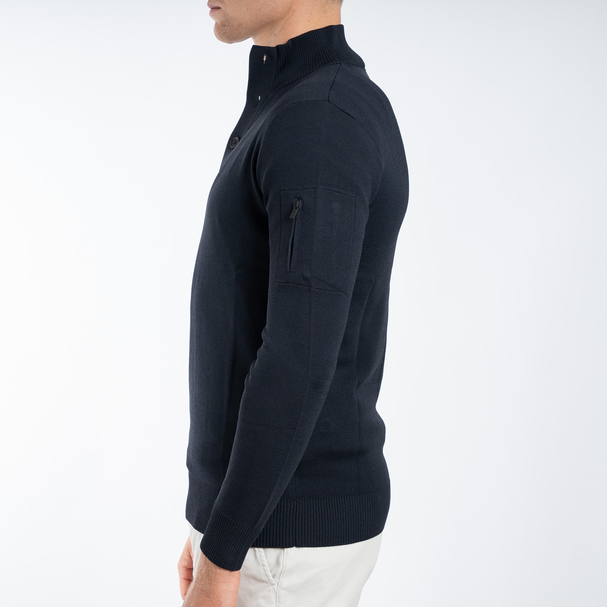 SEVEN DIALS Technische Trui met Knopelijst Blauw | Tila