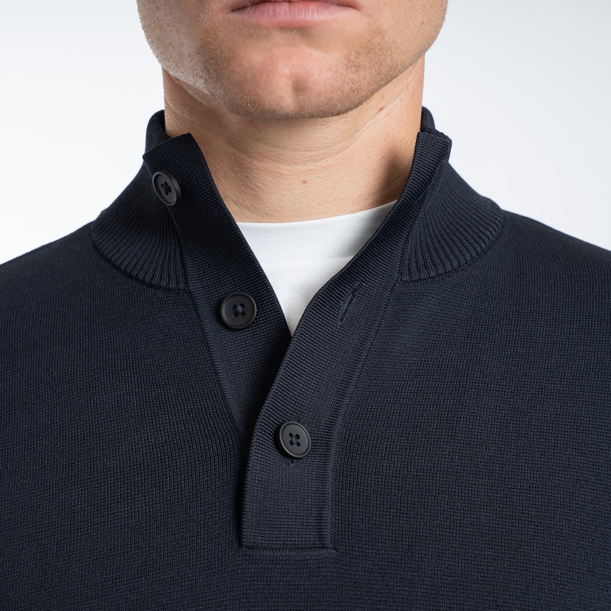 SEVEN DIALS Technische Trui met Knopelijst Blauw | Tila