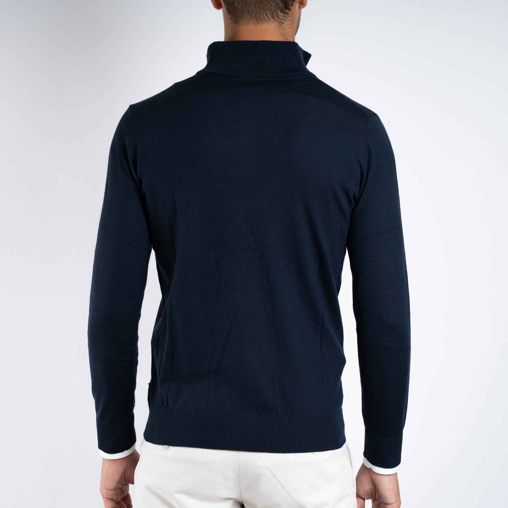SEVEN DIALS Gebreide Trui met Rits Donkerblauw | Saul