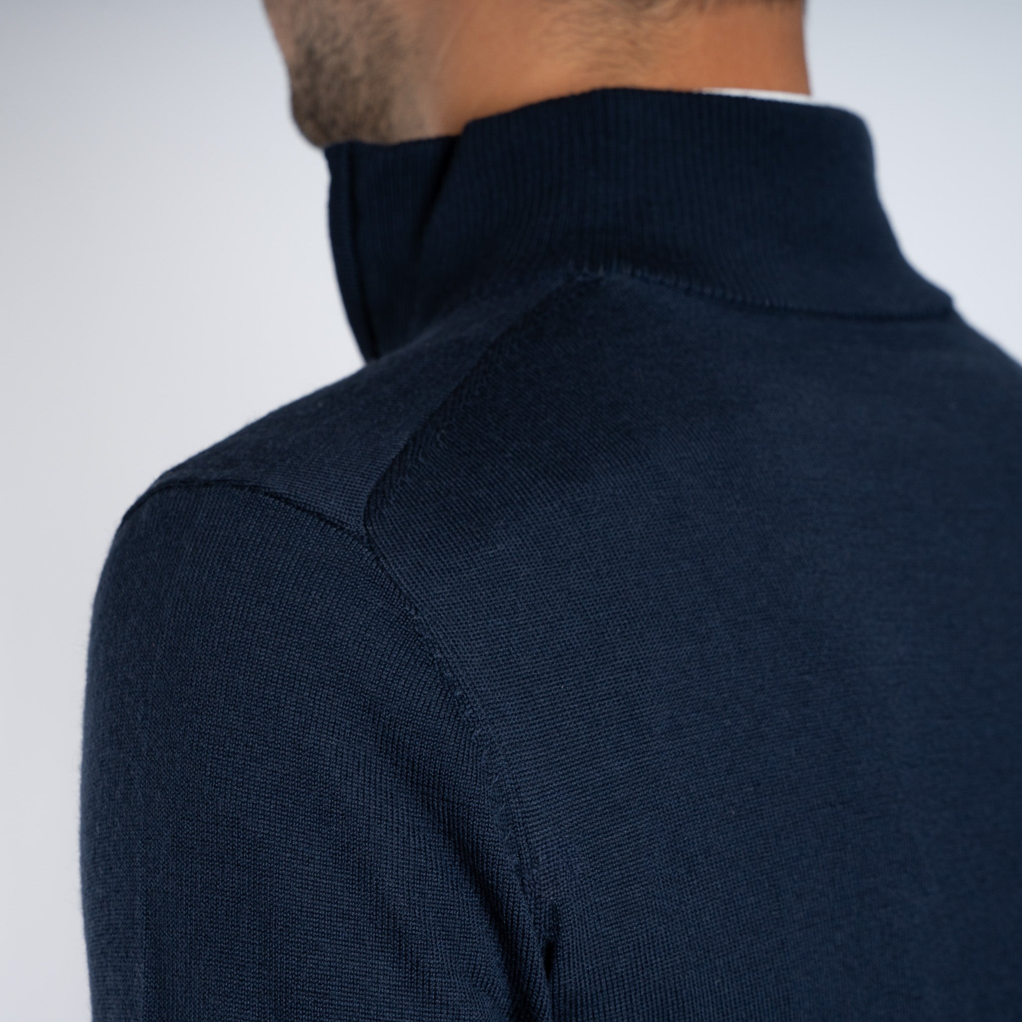 SEVEN DIALS Gebreide Trui met Rits Donkerblauw | Saul