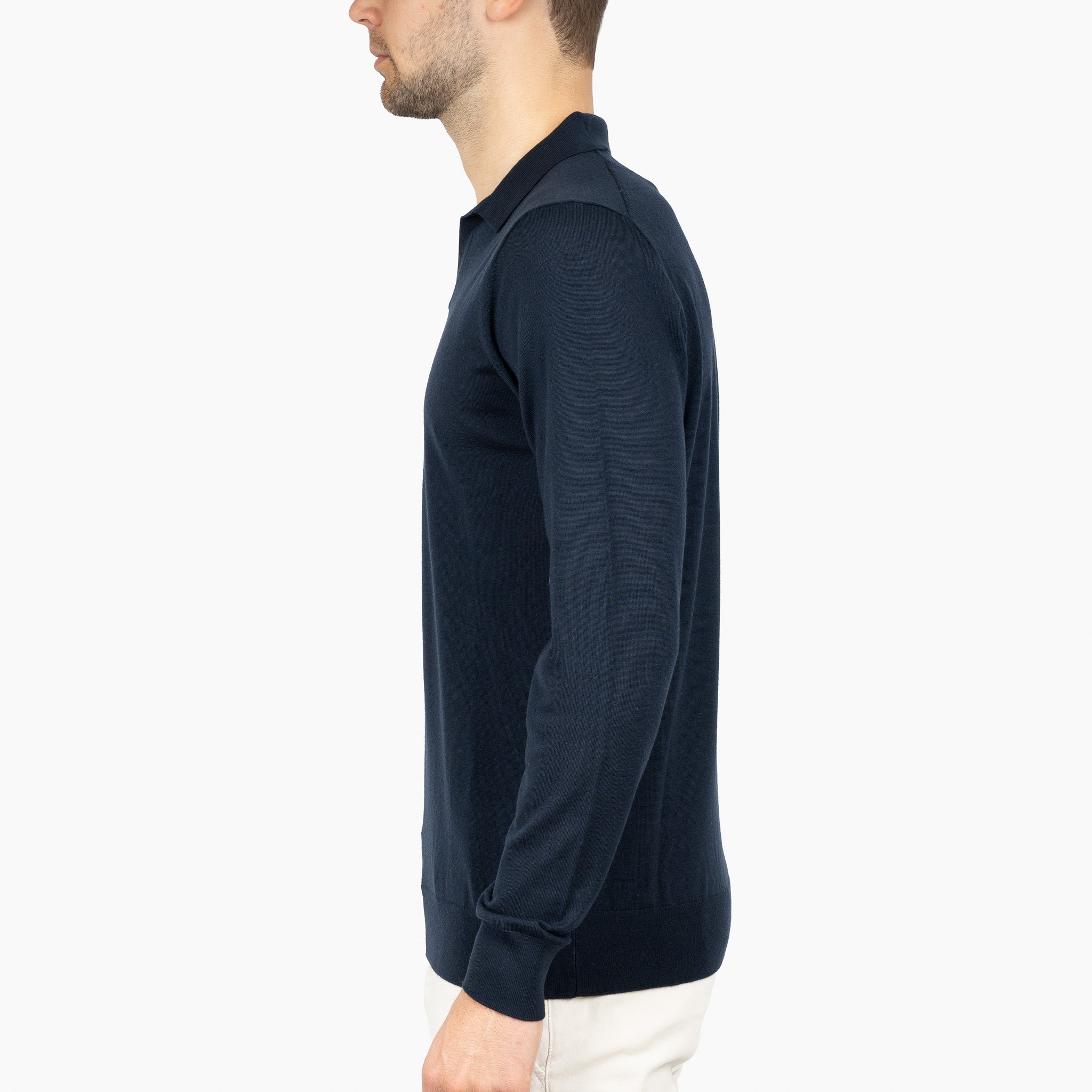 SEVEN DIALS Gebreide Buttonless Polotrui Donkerblauw | Blake