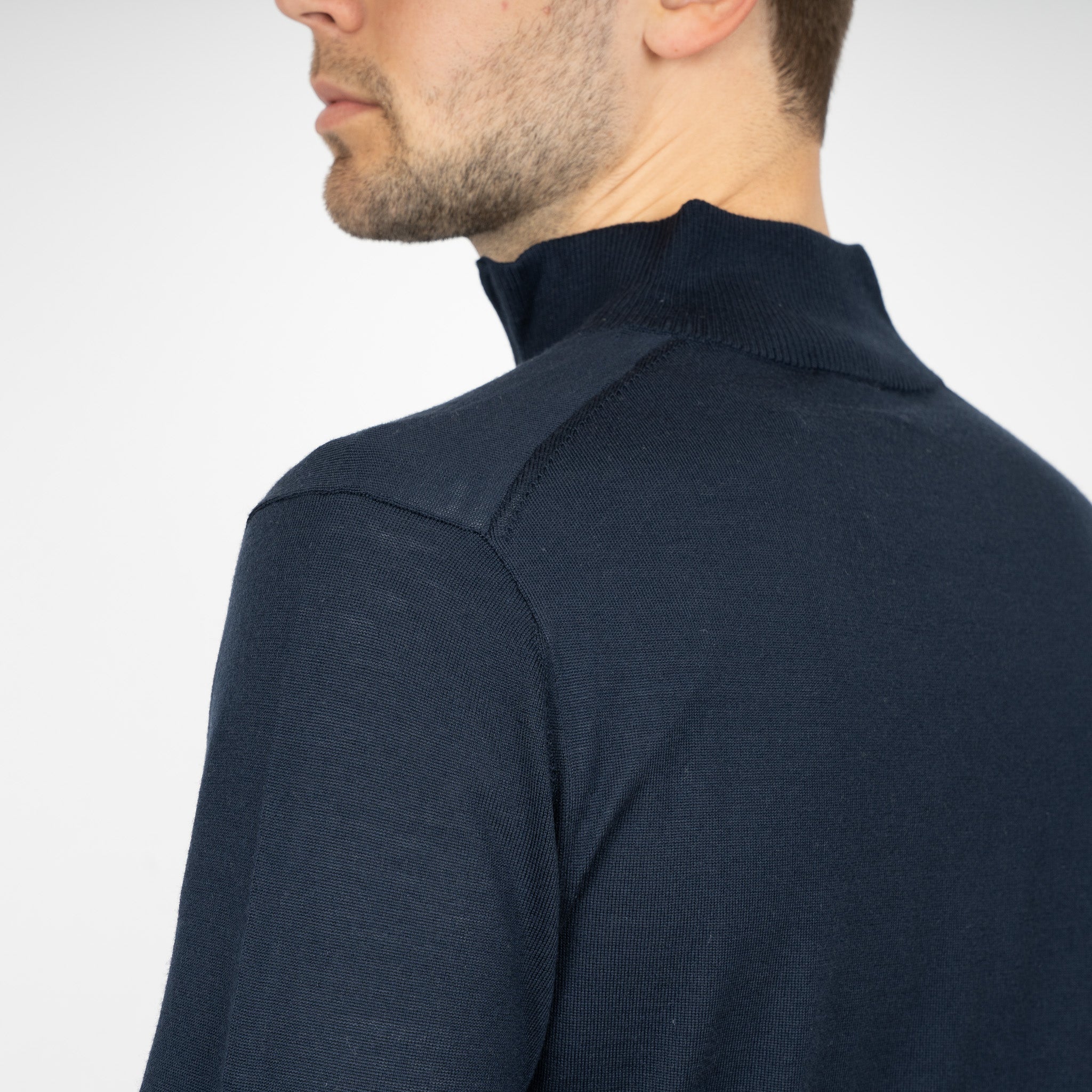 SEVEN DIALS Gebreide Trui met Rits Blauw | Bothe