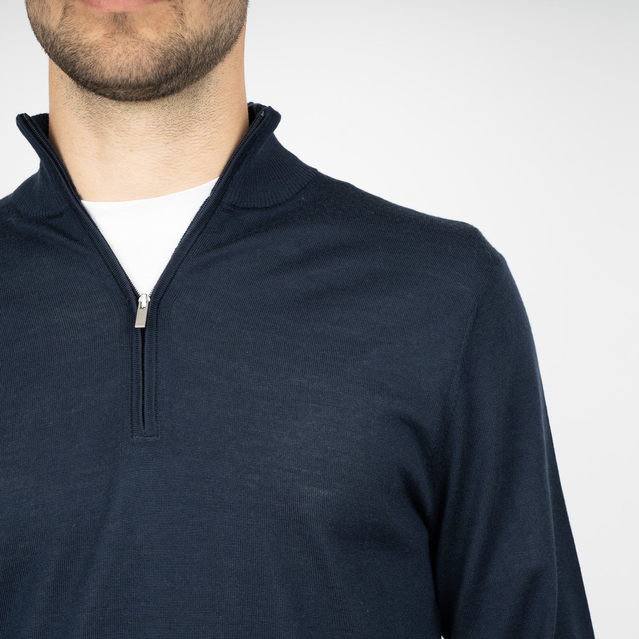 SEVEN DIALS Gebreide Trui met Rits Blauw | Bothe