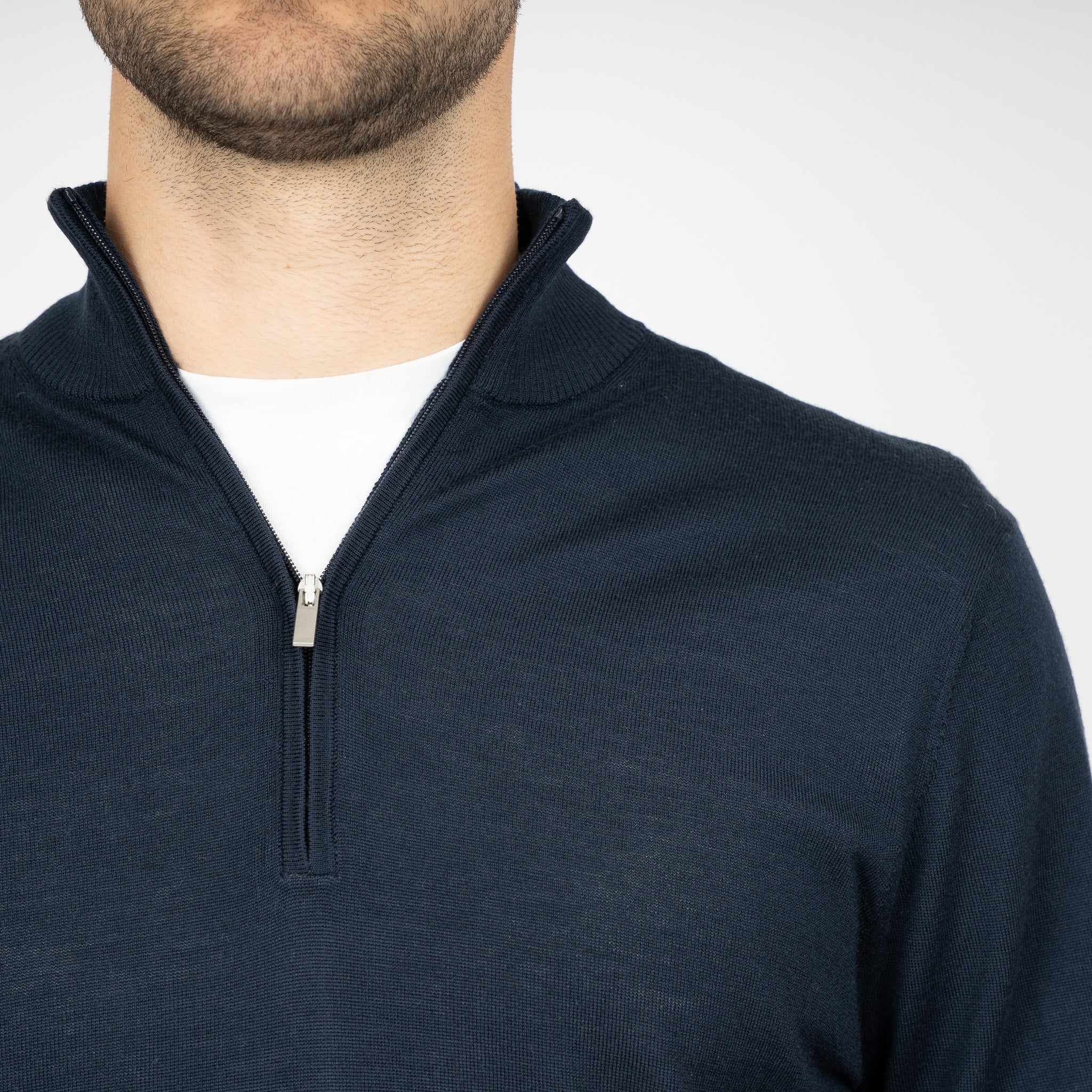 SEVEN DIALS Gebreide Trui met Rits Blauw | Bothe