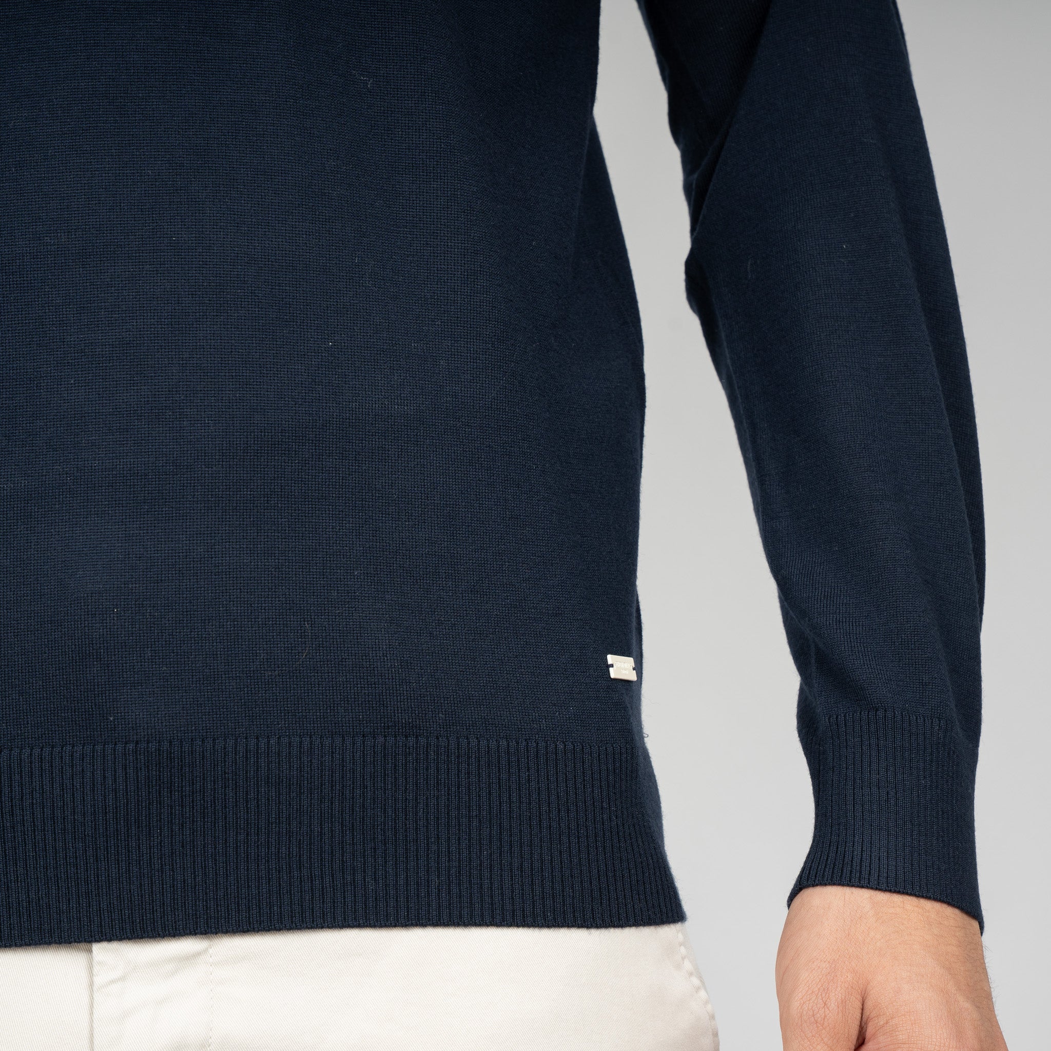 SEVEN DIALS Gebreide Trui met Rits Blauw | Bothe