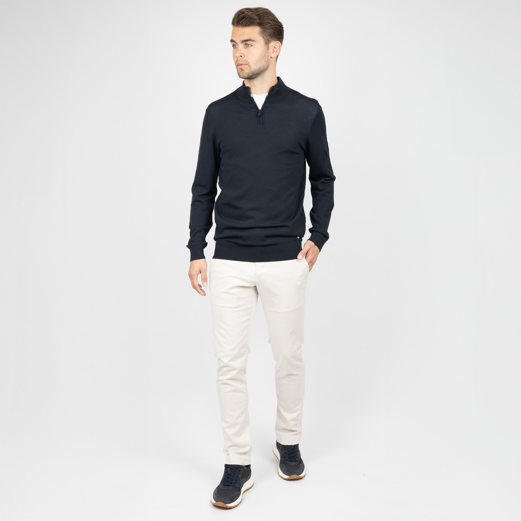 SEVEN DIALS Technische Trui met Rits Blauw | Spike