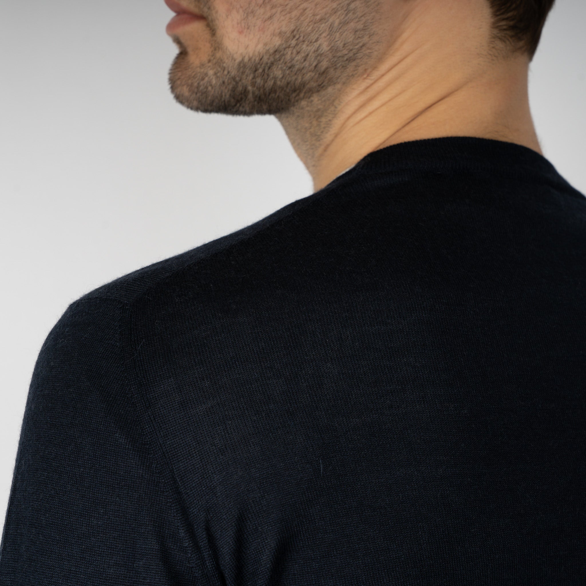 Gran Sasso Gebreide Trui Ronde Hals Blauw | Cashmere-Lana-Seta