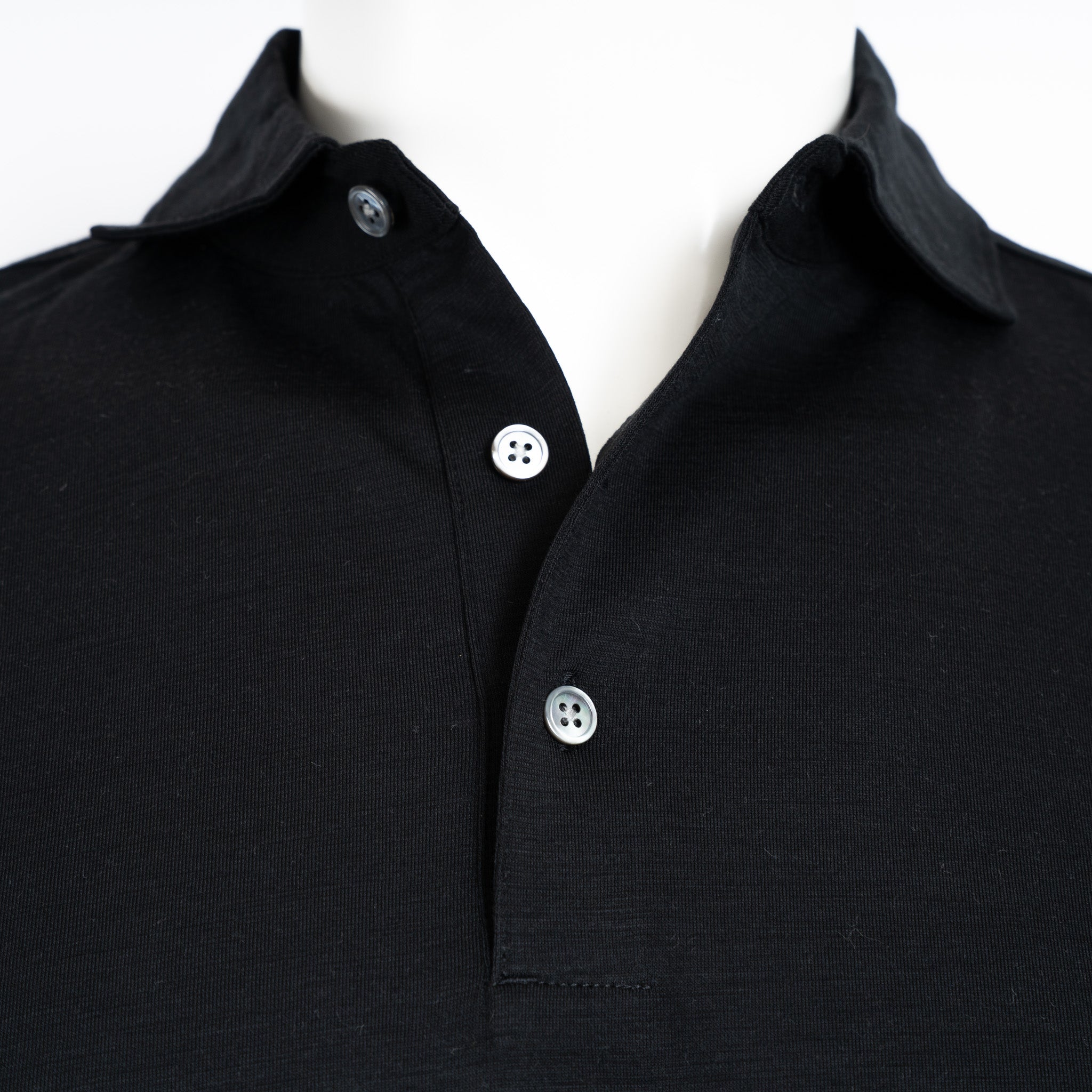 Profuomo Polo Lange Mouwen Zwart | Merino Polo