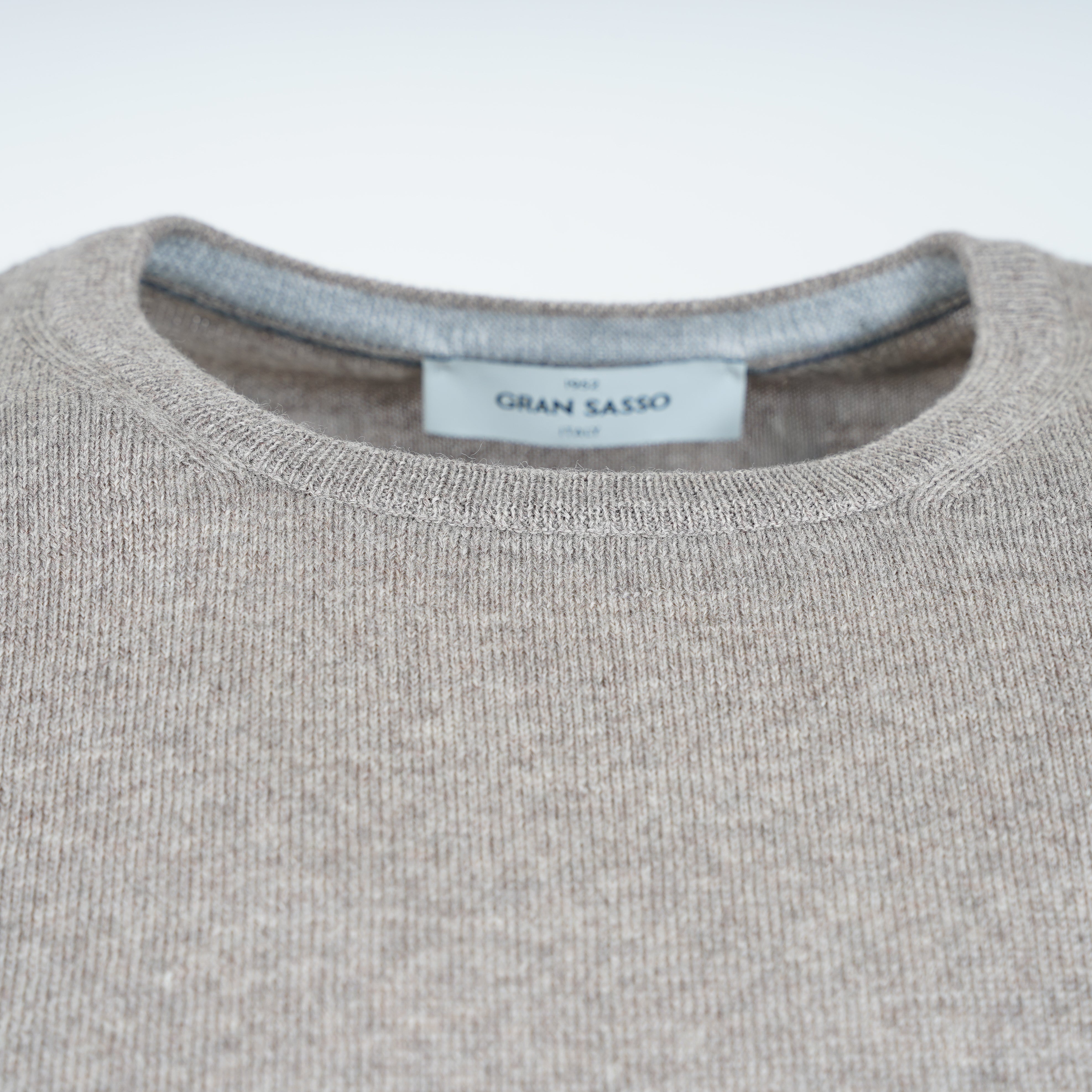 Gran Sasso Gebreide Trui Ronde Hals Beige | Extra Fine Merino