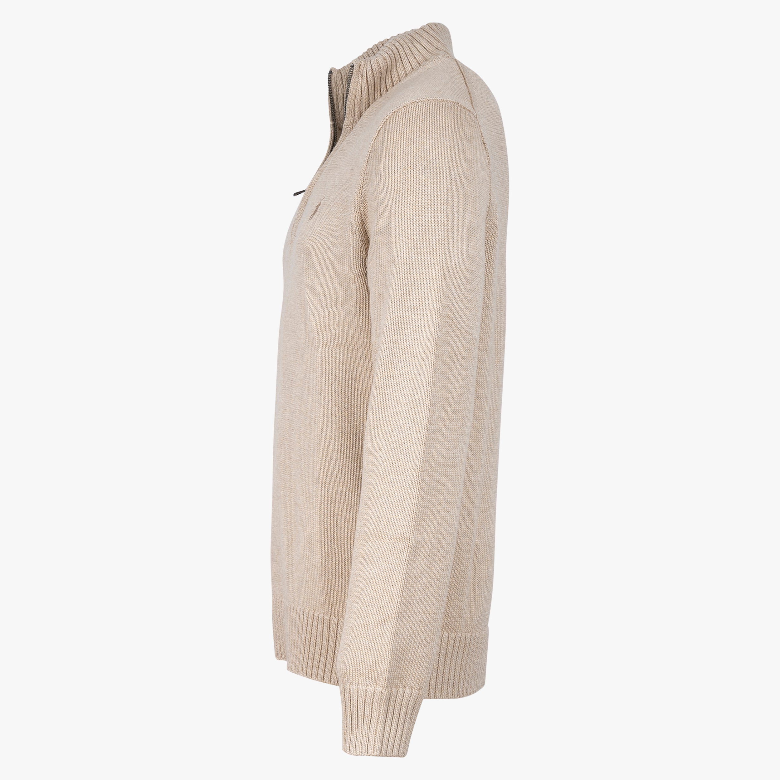 Ralph Lauren Gebreide Trui met Rits Beige | Cotton Mockneck