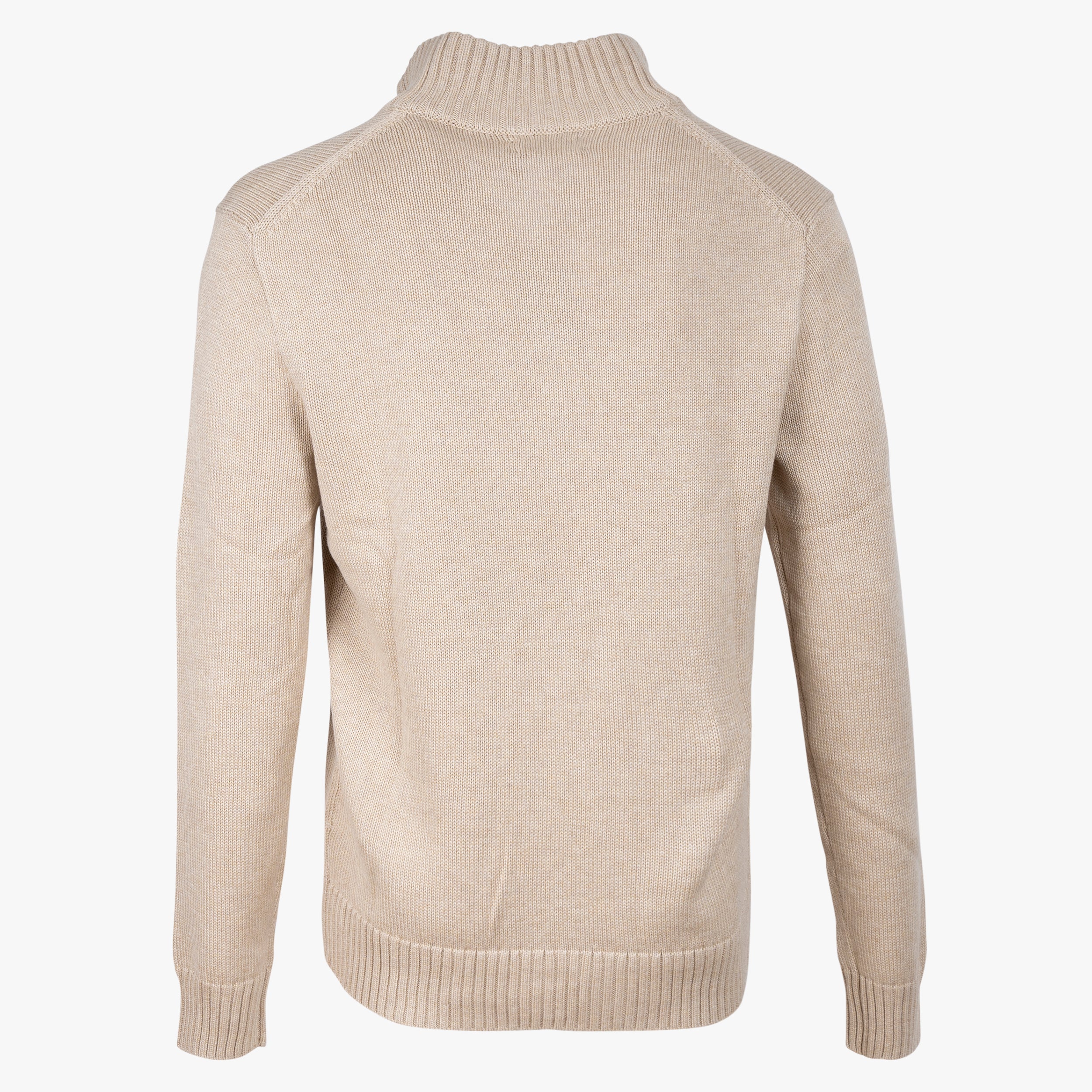 Ralph Lauren Gebreide Trui met Rits Beige | Cotton Mockneck