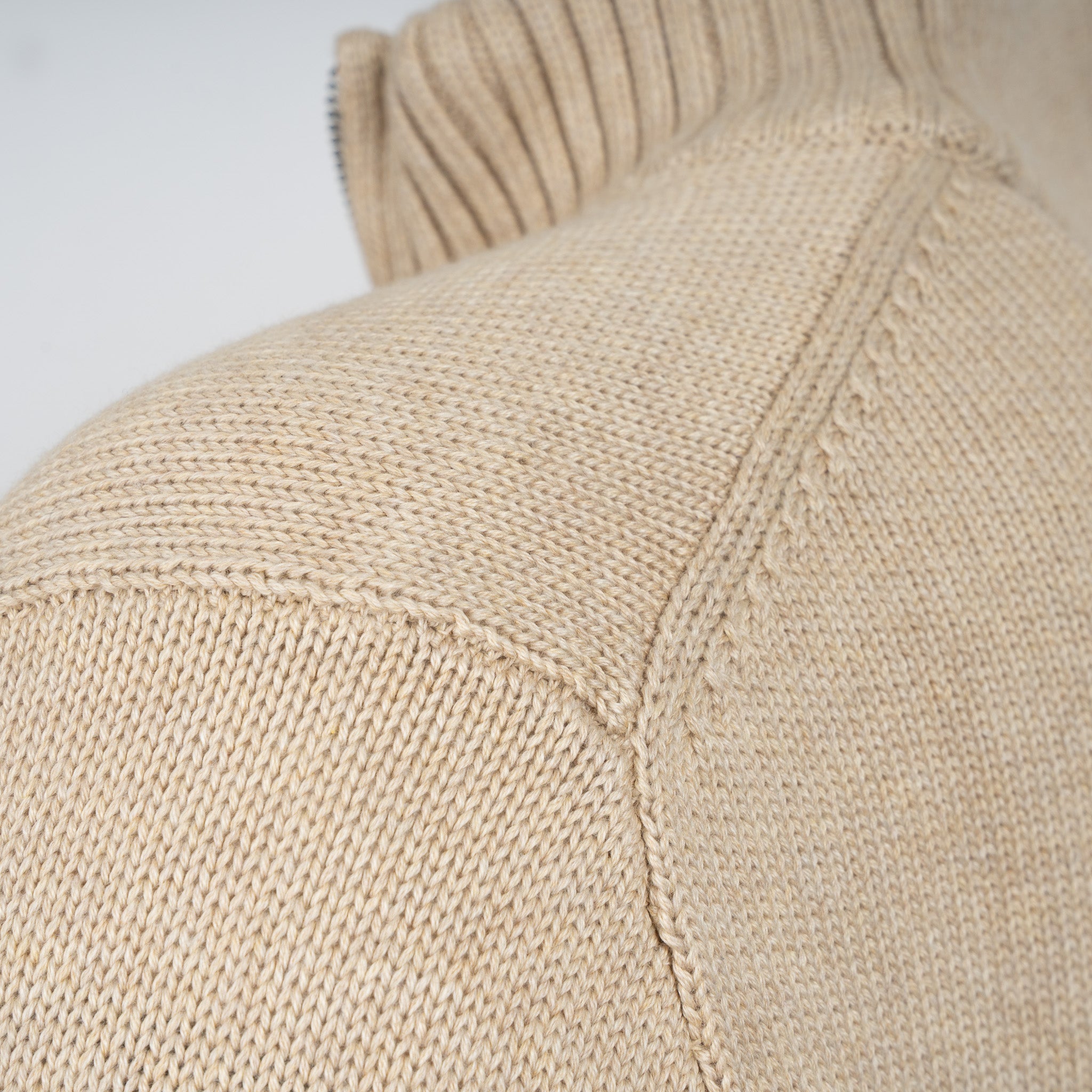 Ralph Lauren Gebreide Trui met Rits Beige | Cotton Mockneck