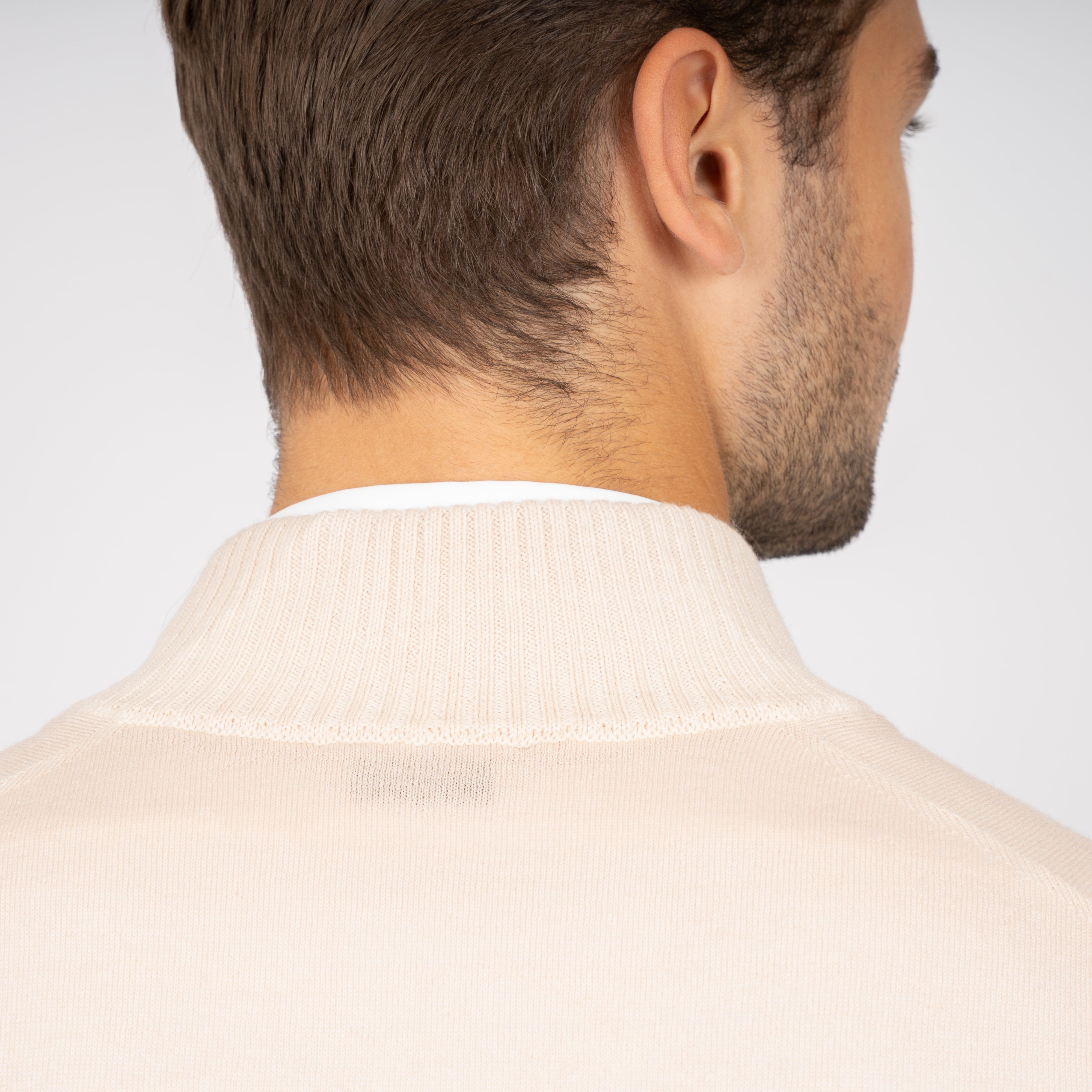 Gran Sasso Gebreide Trui met Rits Beige | Vintage Merino