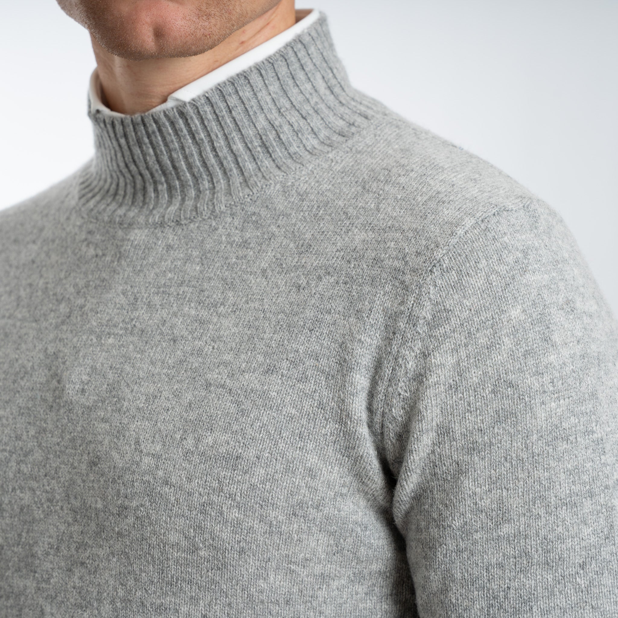 SEVEN DIALS Gebreide Turtleneck Trui Grijs | Emsley