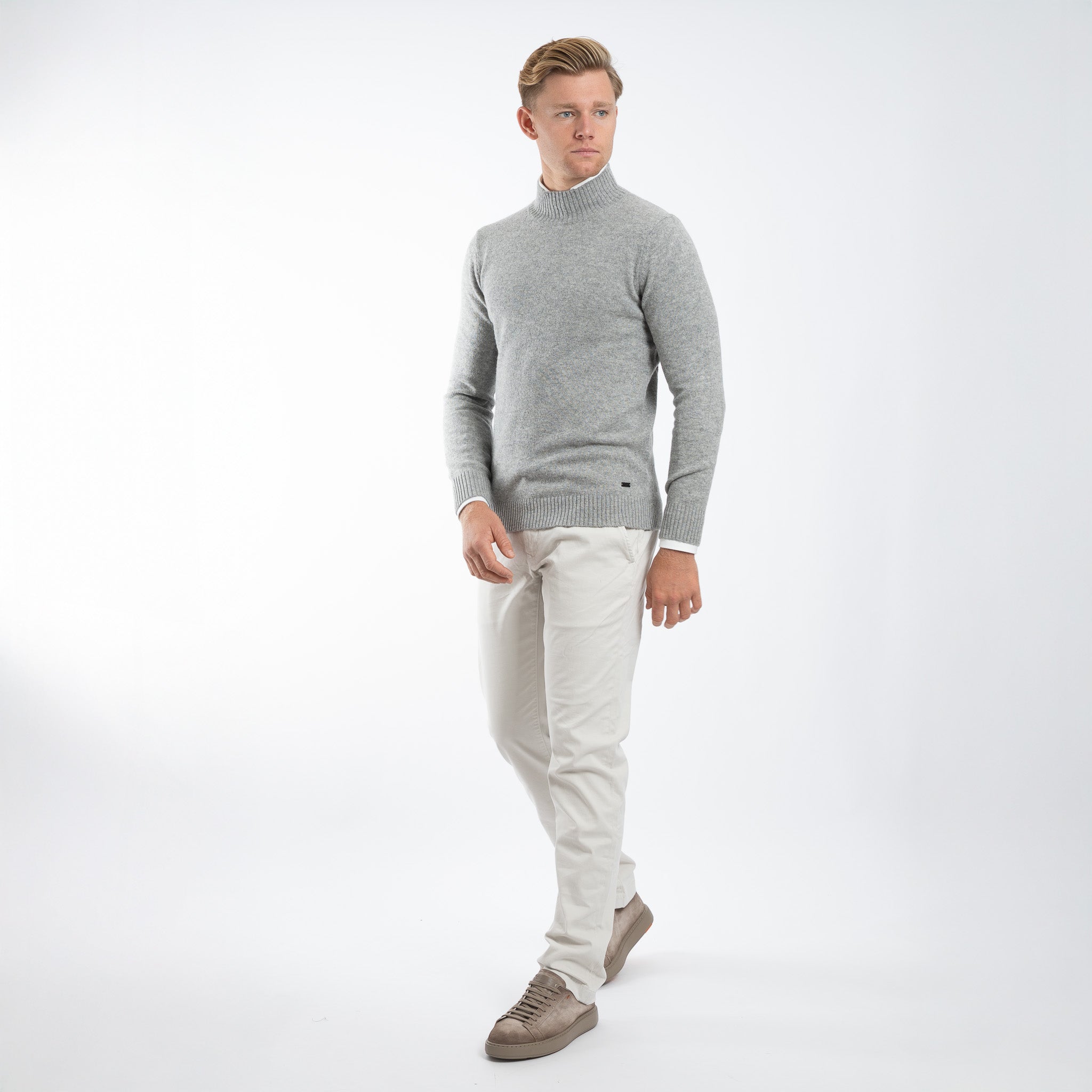 SEVEN DIALS Gebreide Turtleneck Trui Grijs | Emsley
