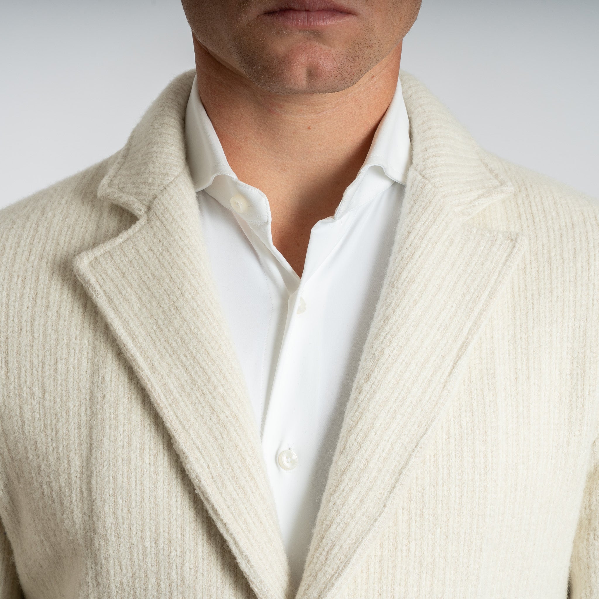 Maurizio Baldassari Gebreid Knoopvest Crème | Swacket