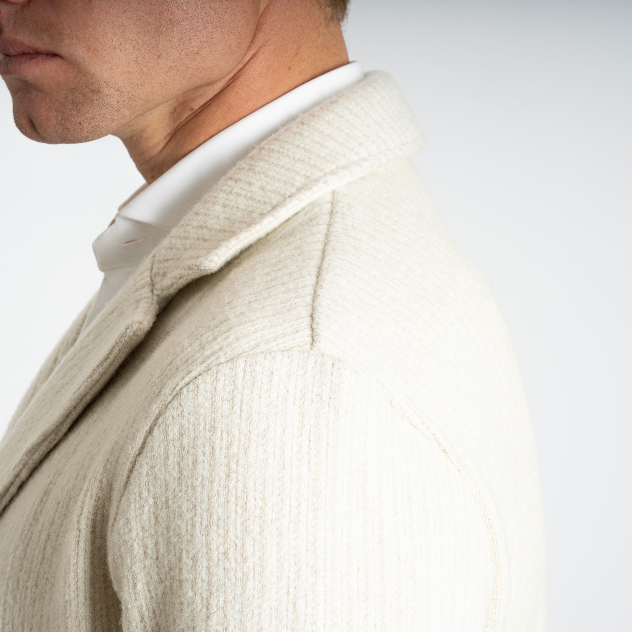 Maurizio Baldassari Gebreid Knoopvest Crème | Swacket