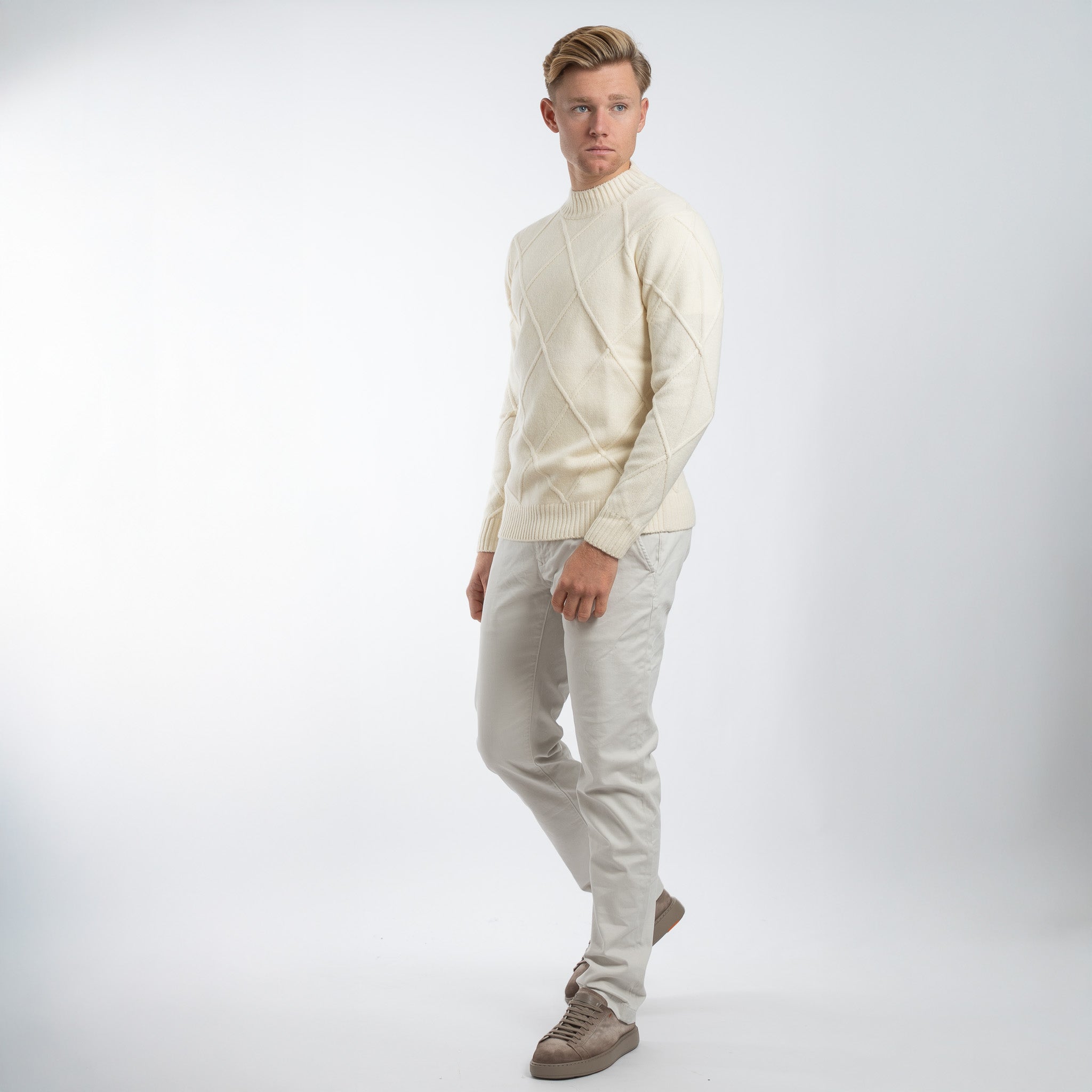 SEVEN DIALS Gebreide Trui met Turtleneck Off-White | Adron