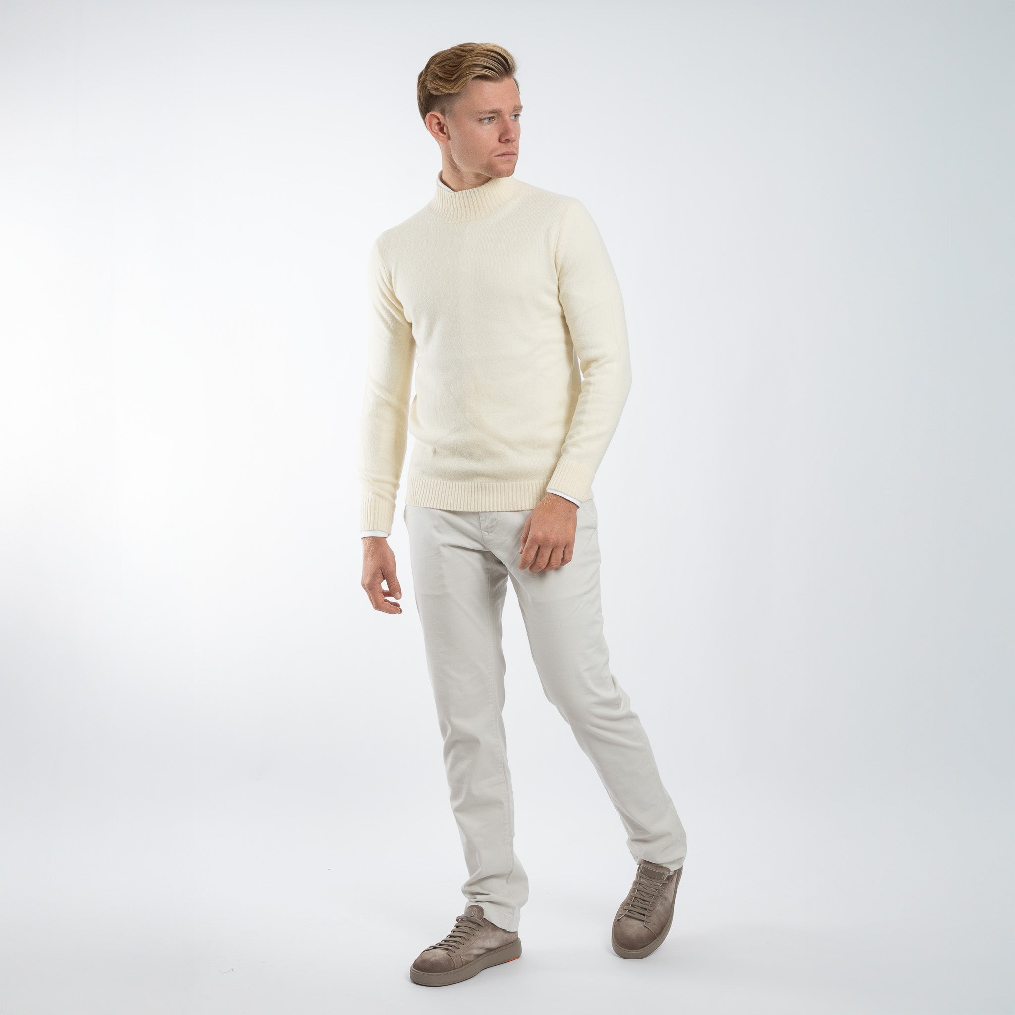 SEVEN DIALS Gebreide Turtleneck Trui Off-White | Emsley