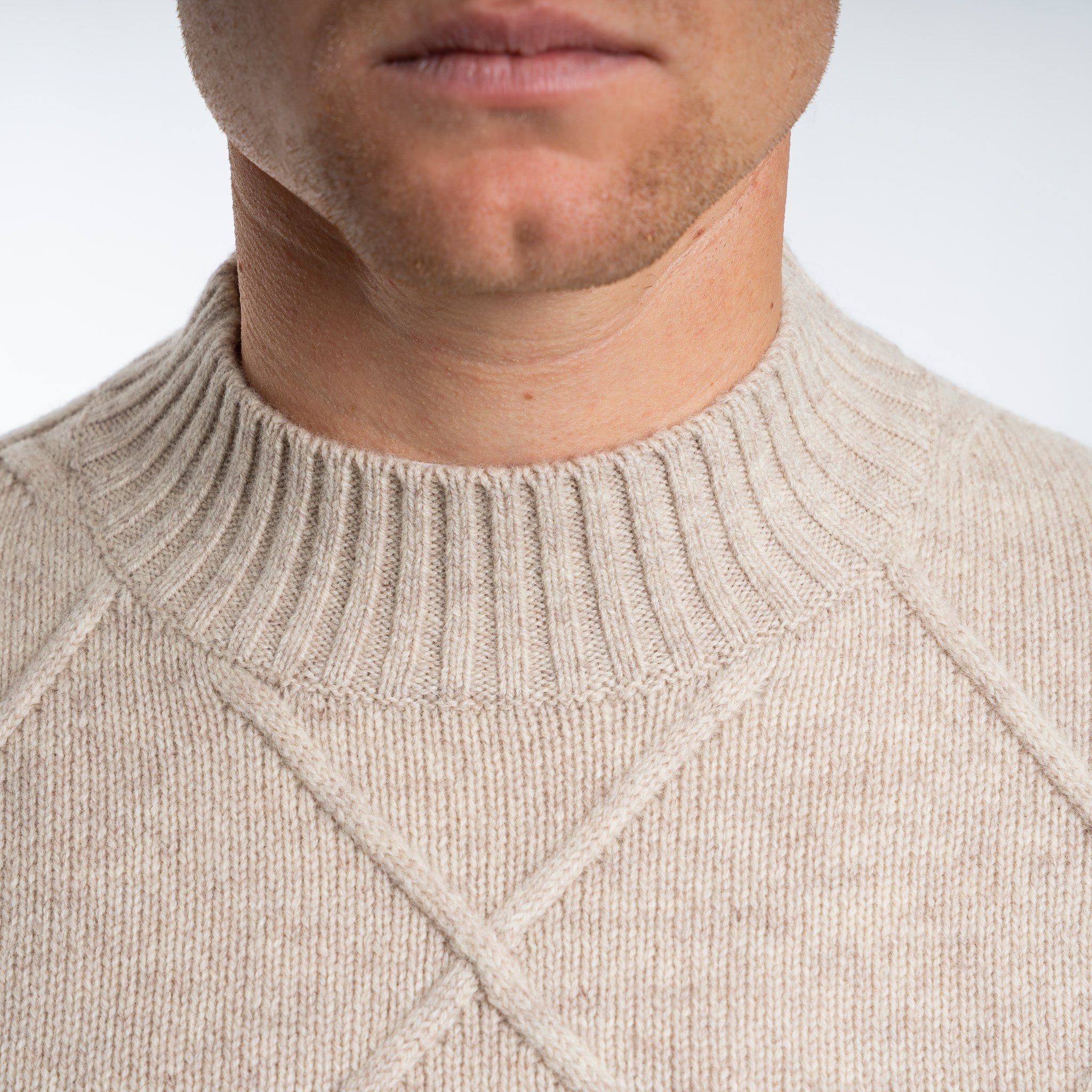 SEVEN DIALS Gebreide Trui met Turtleneck Beige | Adron