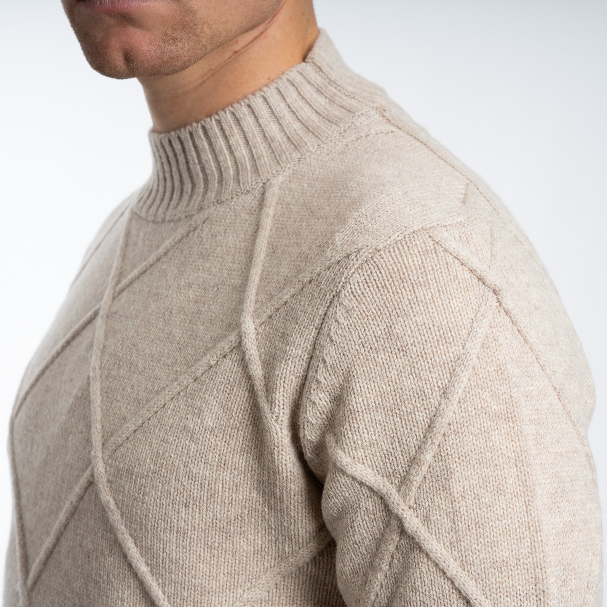 SEVEN DIALS Gebreide Trui met Turtleneck Beige | Adron