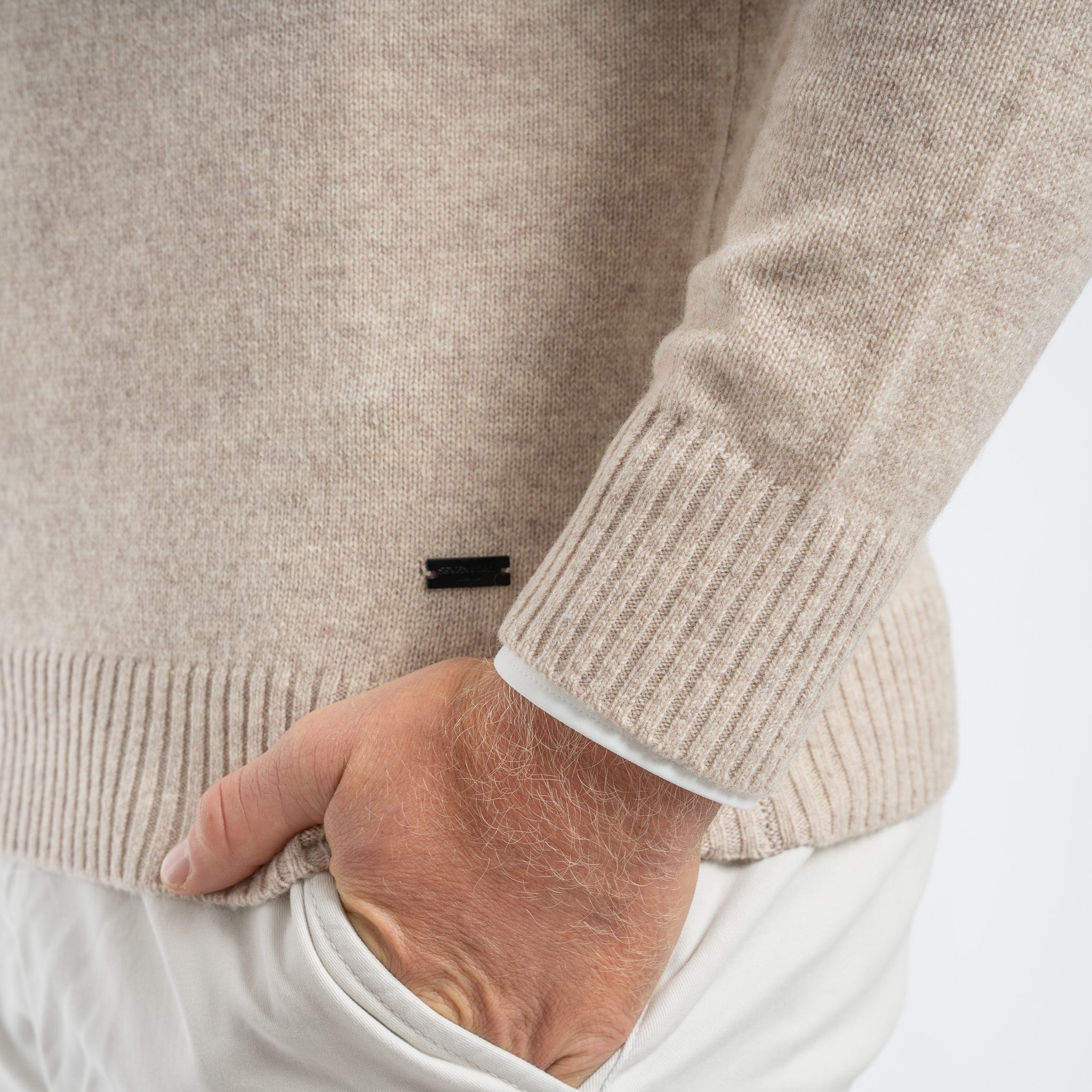 SEVEN DIALS Gebreide Turtleneck Trui Beige | Emsley