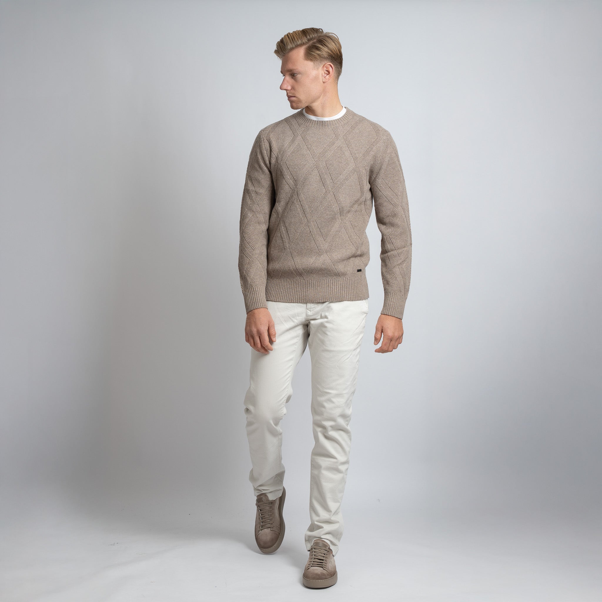 SEVEN DIALS Gebreide Trui Taupe | Kane