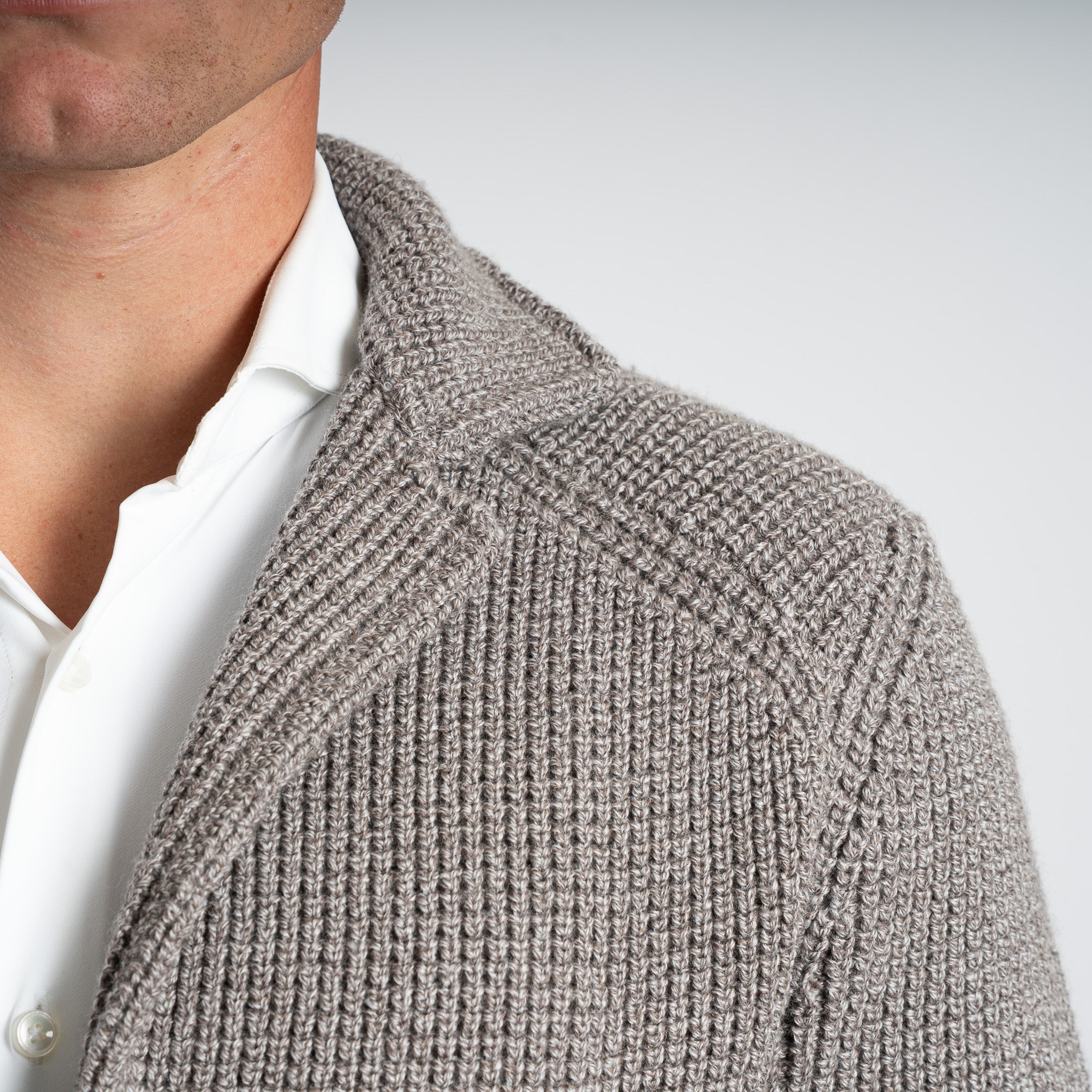 Maurizio Baldassari Gebreid Knoopvest Beige | Brenta Swacket
